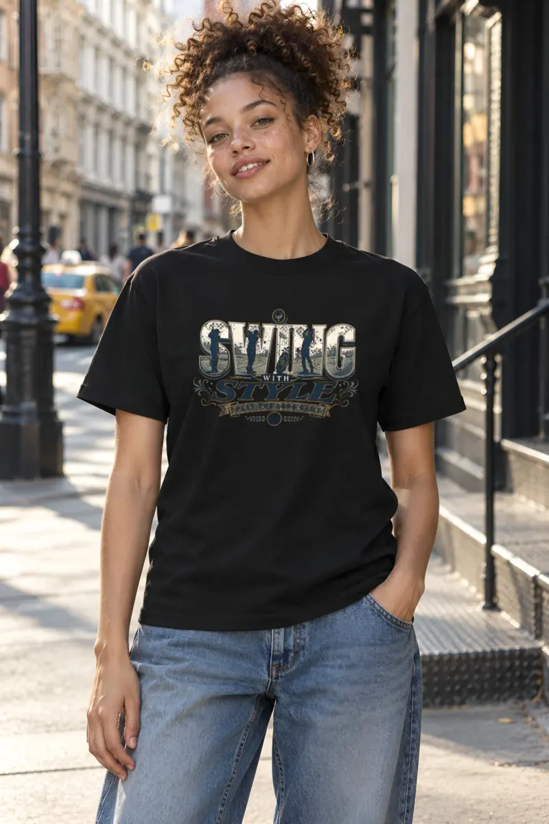 "Swing With Style" Heavyweight Unisex Crewneck T-shirt