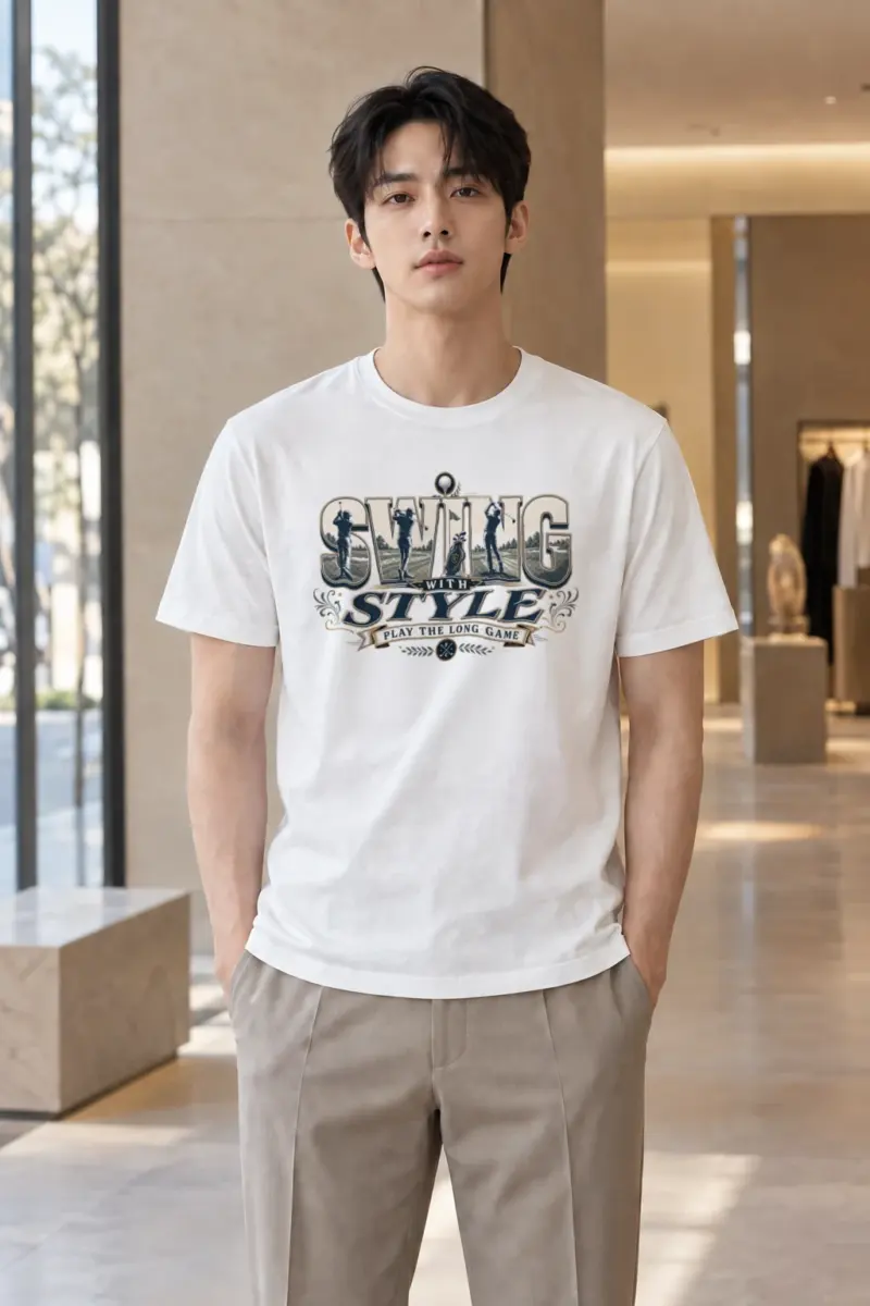 "Swing With Style" Heavyweight Unisex Crewneck T-shirt | Gildan 5000