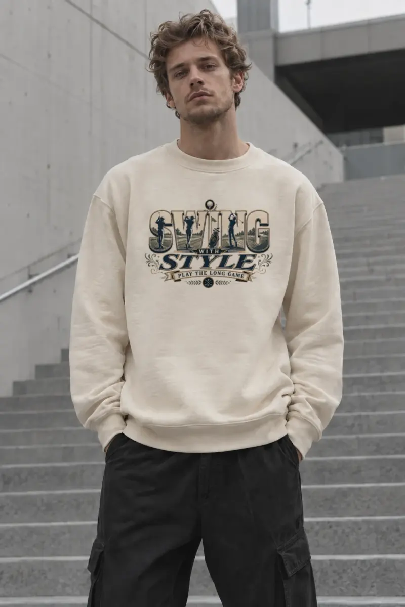 "Swing With Style" Unisex Sponge Fleece Crewneck Sweatshirt | Bella + Canvas 3901