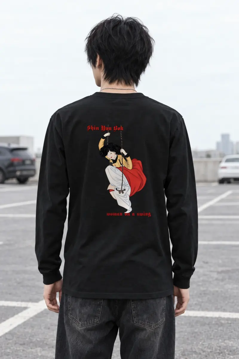 "Swinging Hanbok Muse" Unisex Longsleeve T-shirt