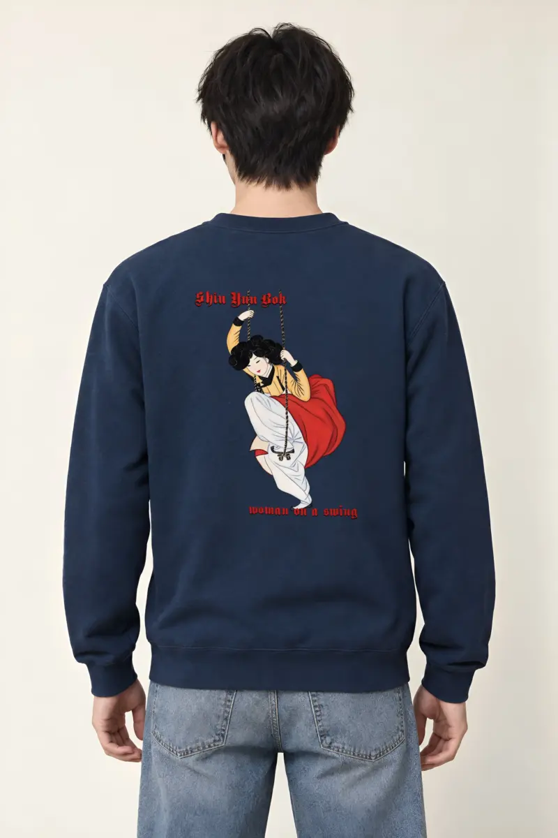 "Swinging Hanbok Woman" Heavy Blend Unisex Crewneck Sweatshirt