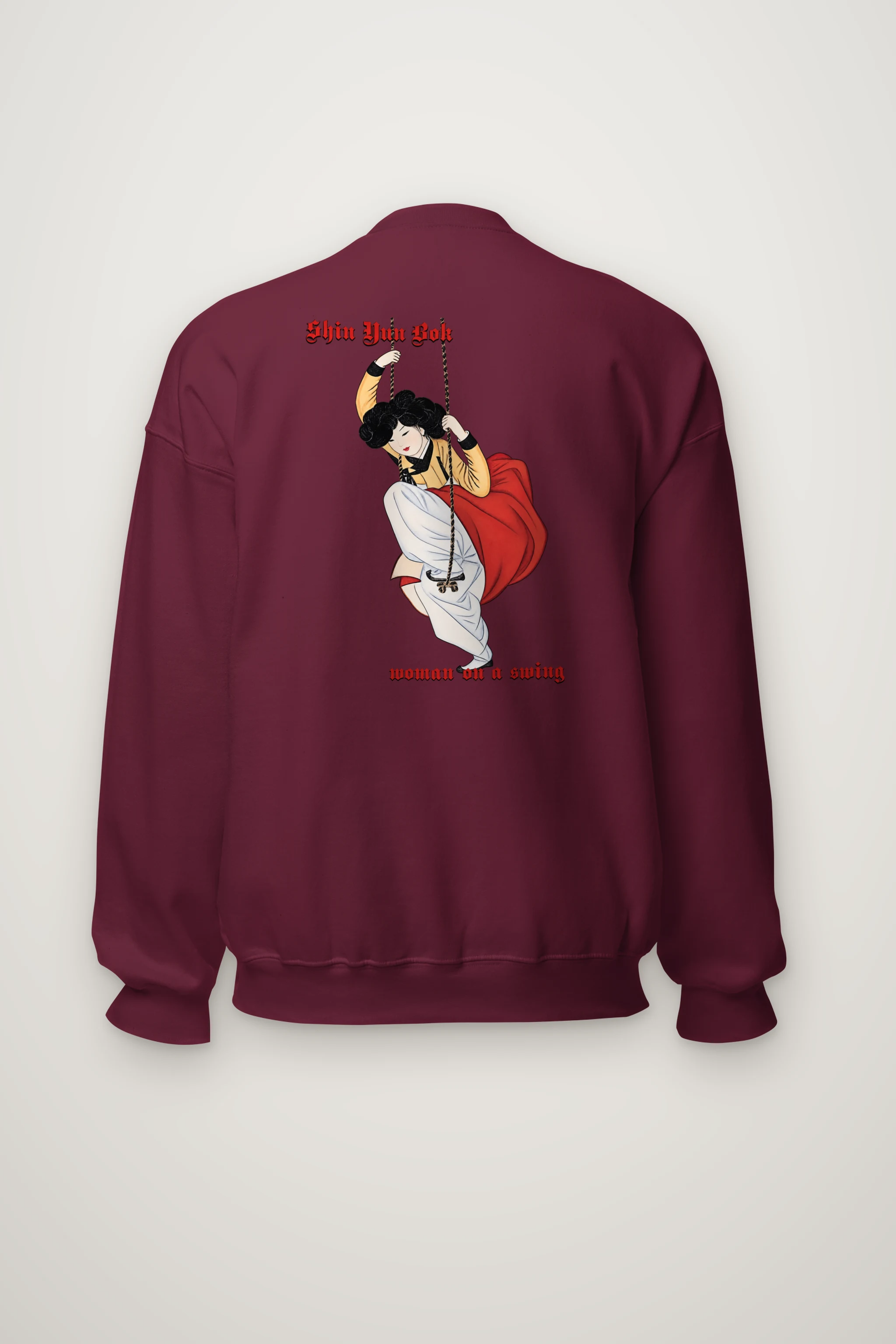 "Swinging Hanbok Woman" Heavy Blend Unisex Crewneck Sweatshirt