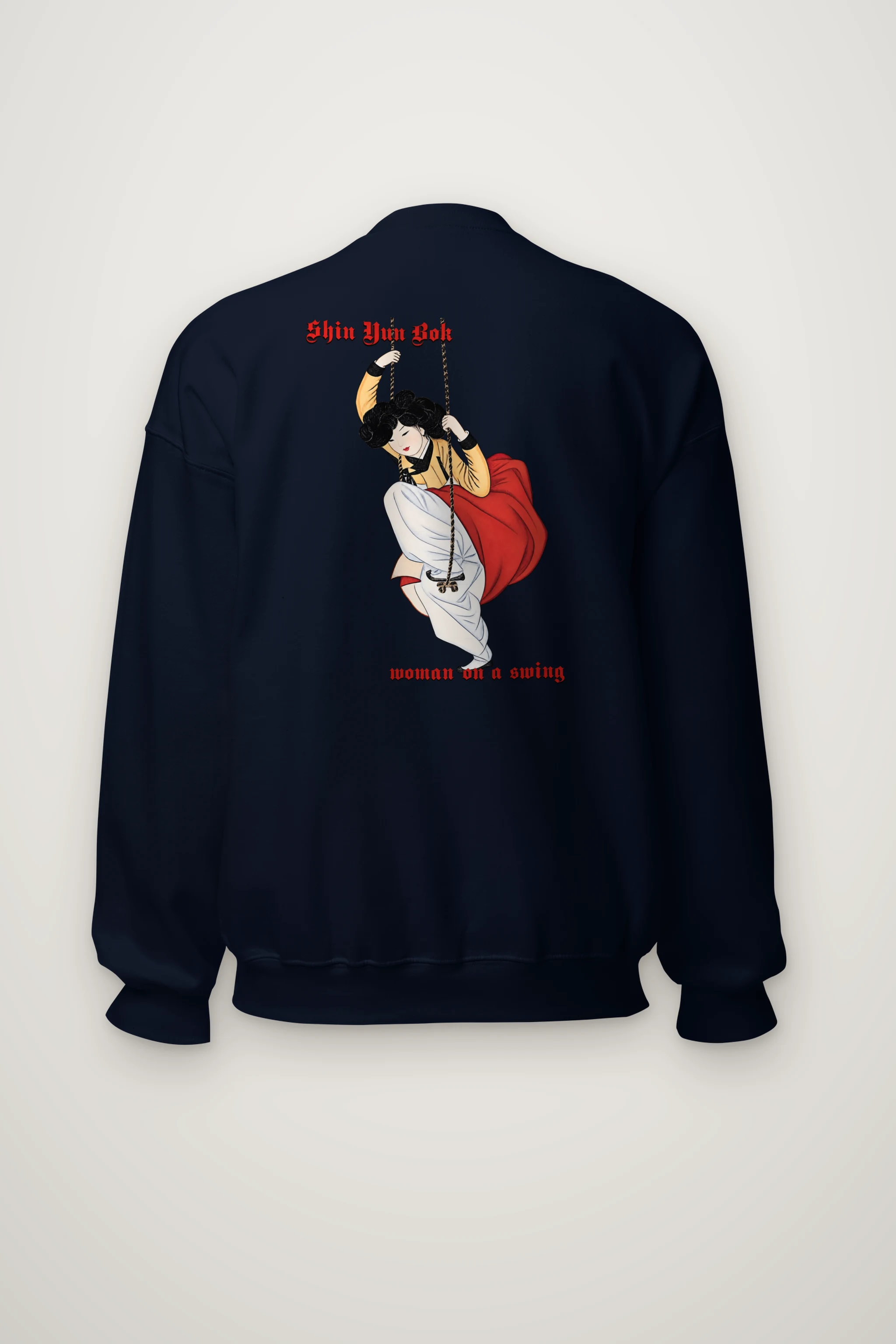 "Swinging Hanbok Woman" Heavy Blend Unisex Crewneck Sweatshirt