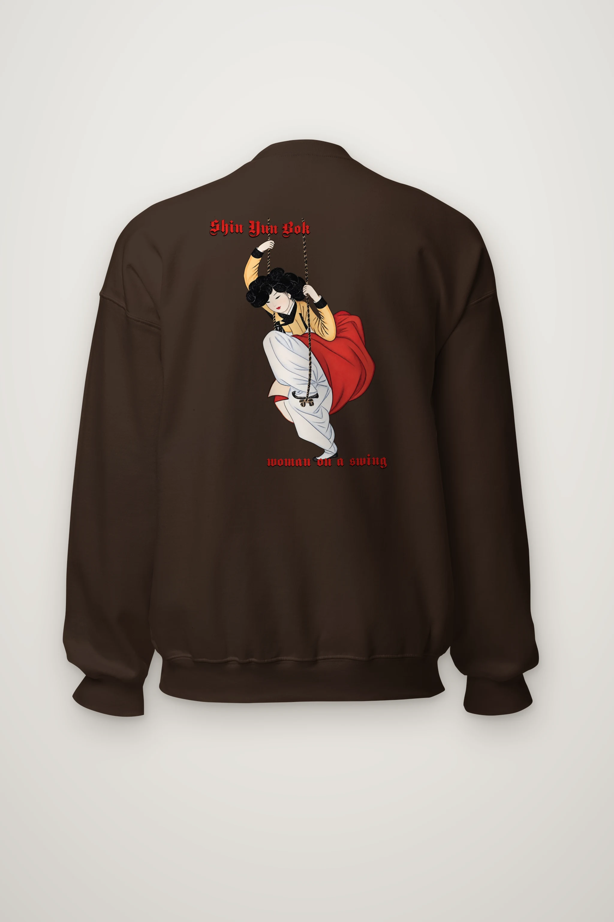 "Swinging Hanbok Woman" Heavy Blend Unisex Crewneck Sweatshirt