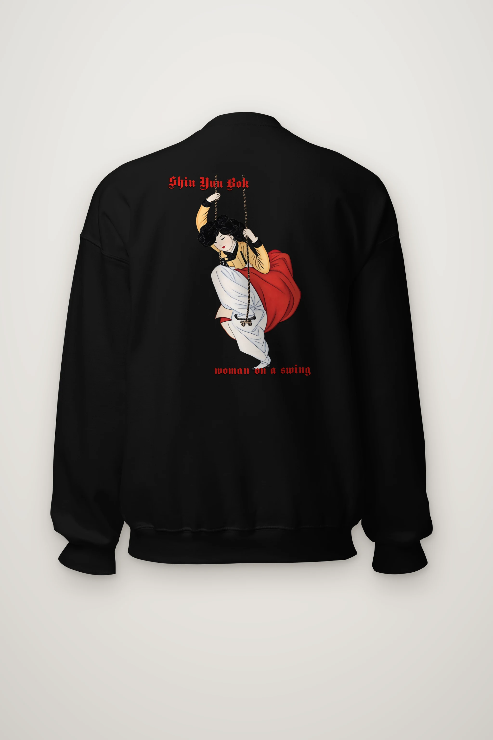 "Swinging Hanbok Woman" Heavy Blend Unisex Crewneck Sweatshirt