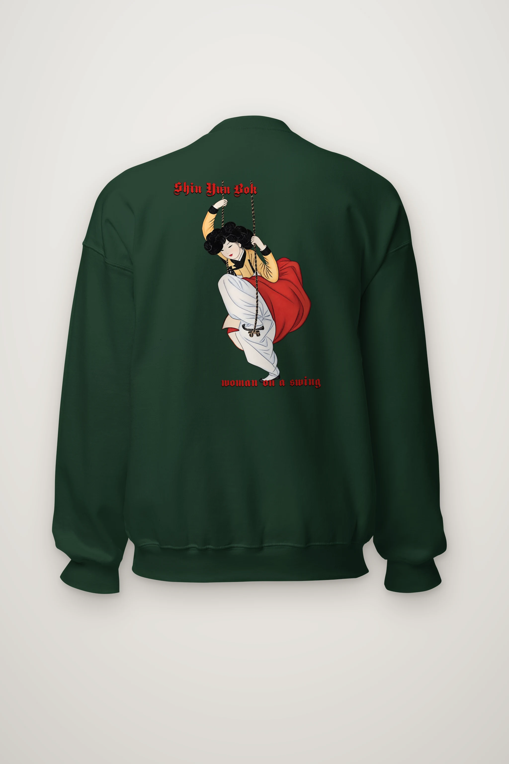 "Swinging Hanbok Woman" Heavy Blend Unisex Crewneck Sweatshirt
