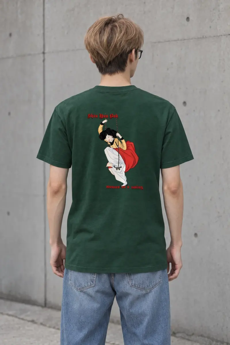 "Swinging Hanbok Woman" Heavyweight Unisex Crewneck T-shirt