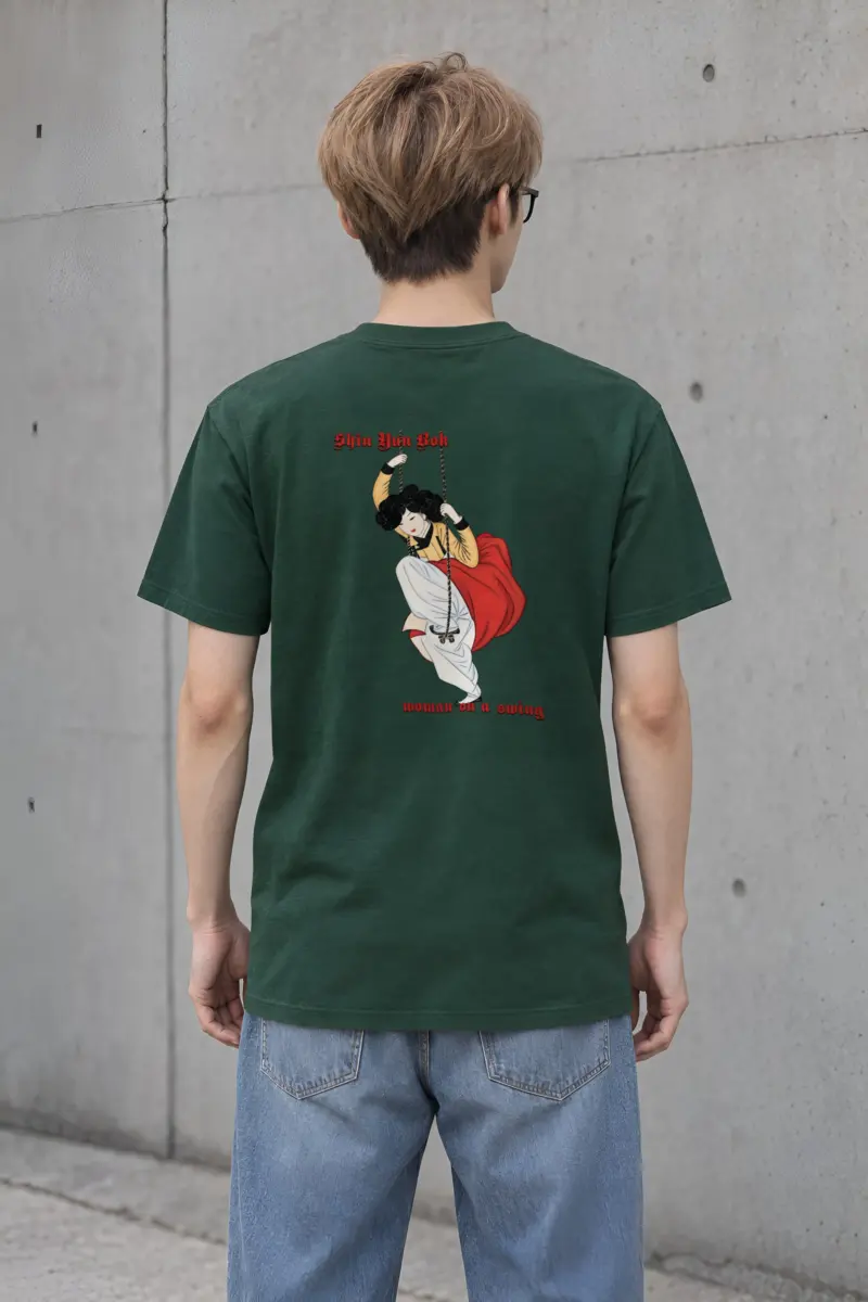 "Swinging Hanbok Woman" Heavyweight Unisex Crewneck T-shirt