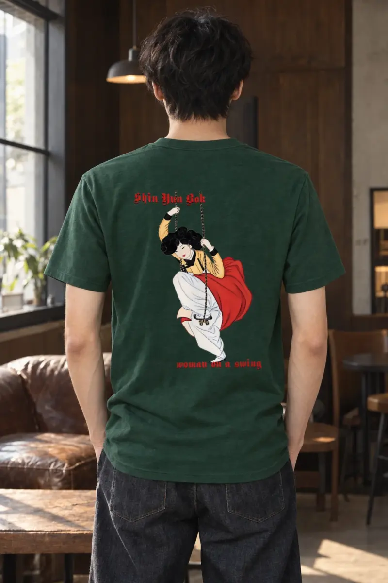 "Swinging Hanbok Woman" Heavyweight Unisex Crewneck T-shirt