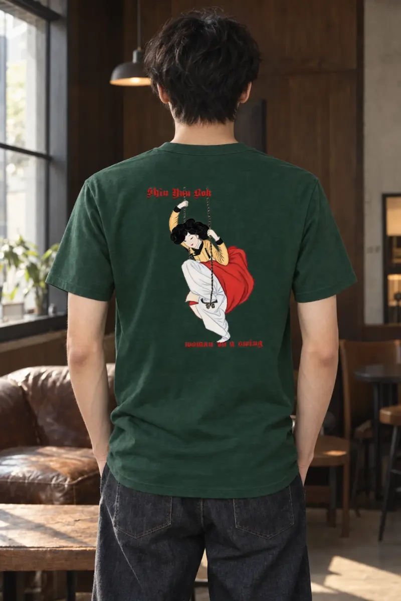 "Swinging Hanbok Woman" Heavyweight Unisex Crewneck T-shirt