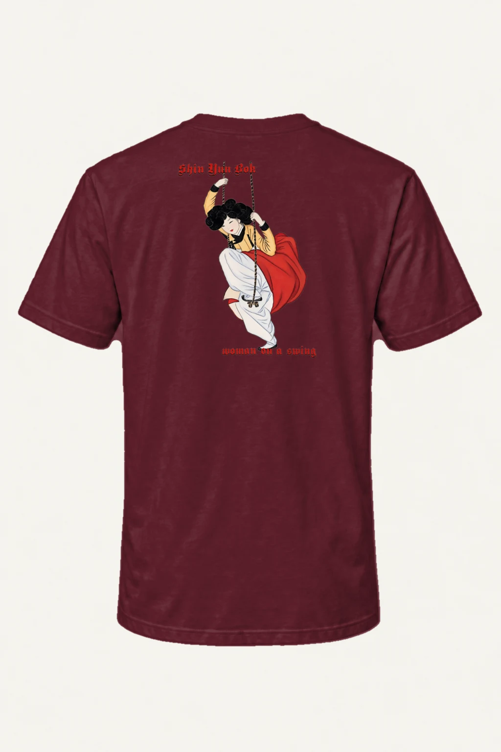 "Swinging Hanbok Woman" Heavyweight Unisex Crewneck T-shirt | Gildan 5000