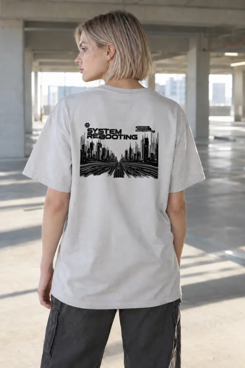 "System Rebooting" Heavyweight Unisex Crewneck T-shirt | Gildan 5000