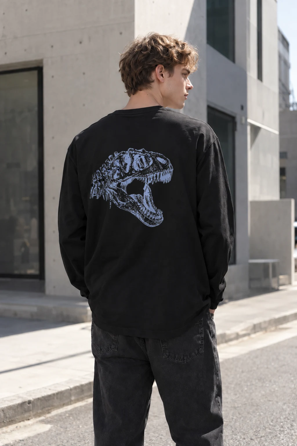 "T-Rex Fossil Study" Unisex Longsleeve T-shirt | Gildan 2400