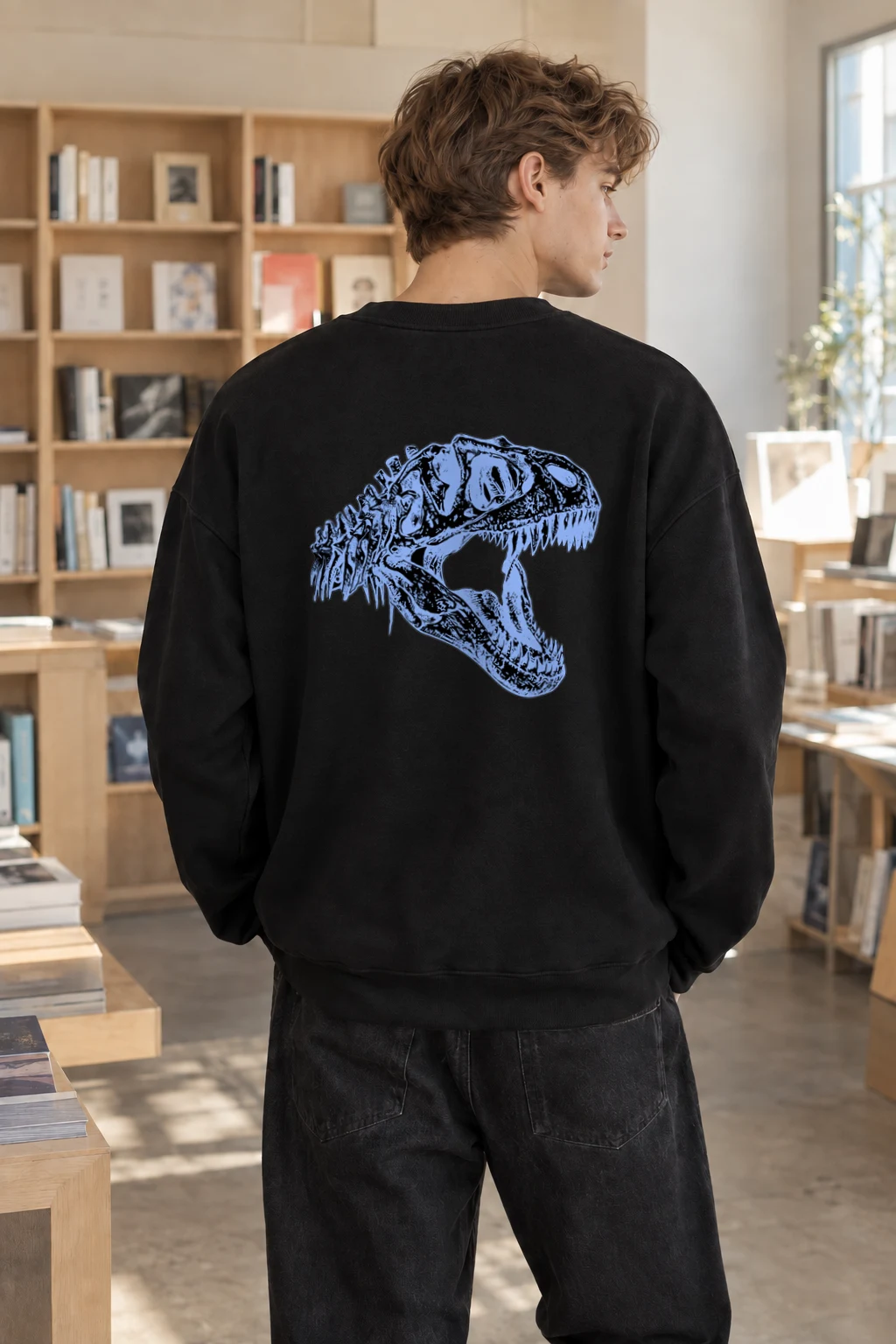 "T-Rex Skull Study" Heavy Blend Unisex Crewneck Sweatshirt | Gildan 18000