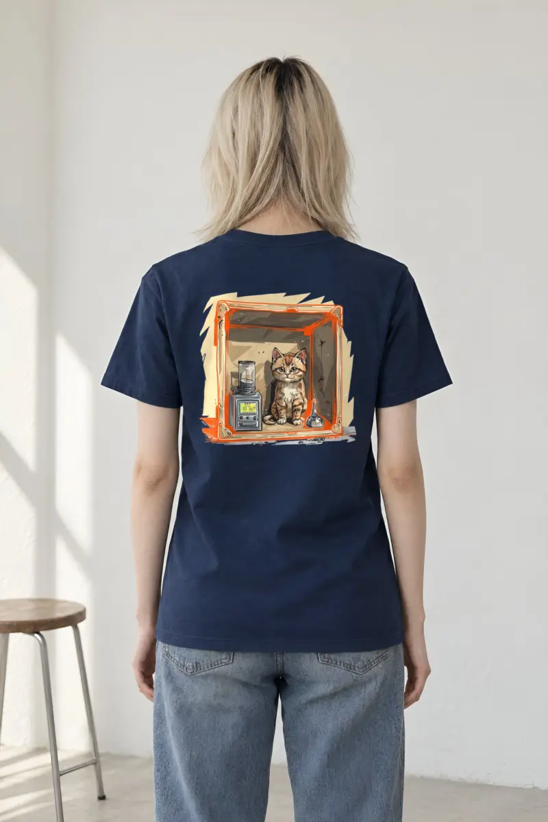 "Tabby Device Box" Heavyweight Unisex Crewneck T-shirt