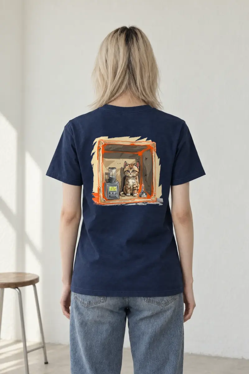 "Tabby Device Box" Heavyweight Unisex Crewneck T-shirt