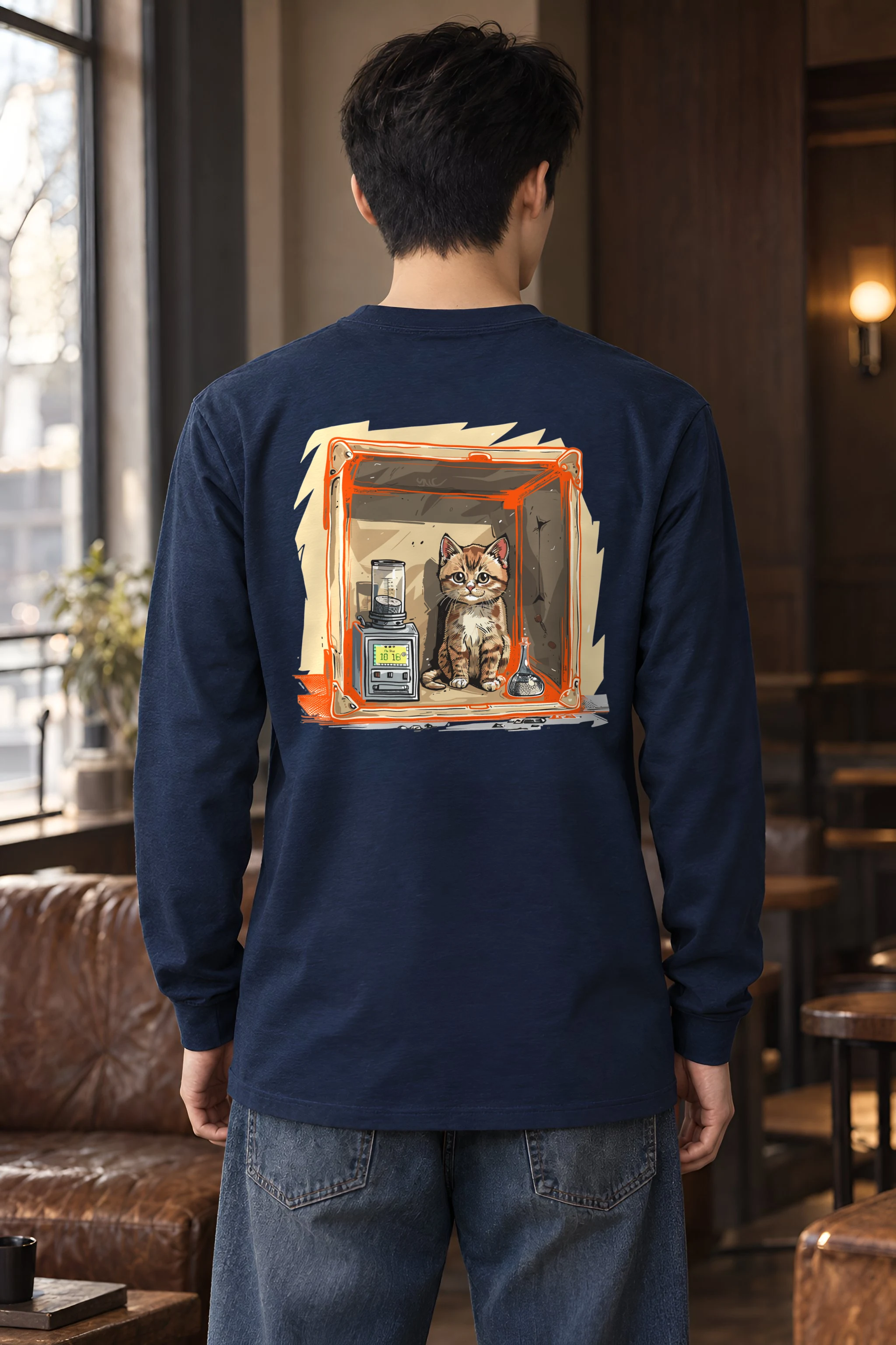 "Tabby Device Box" Unisex Longsleeve T-shirt