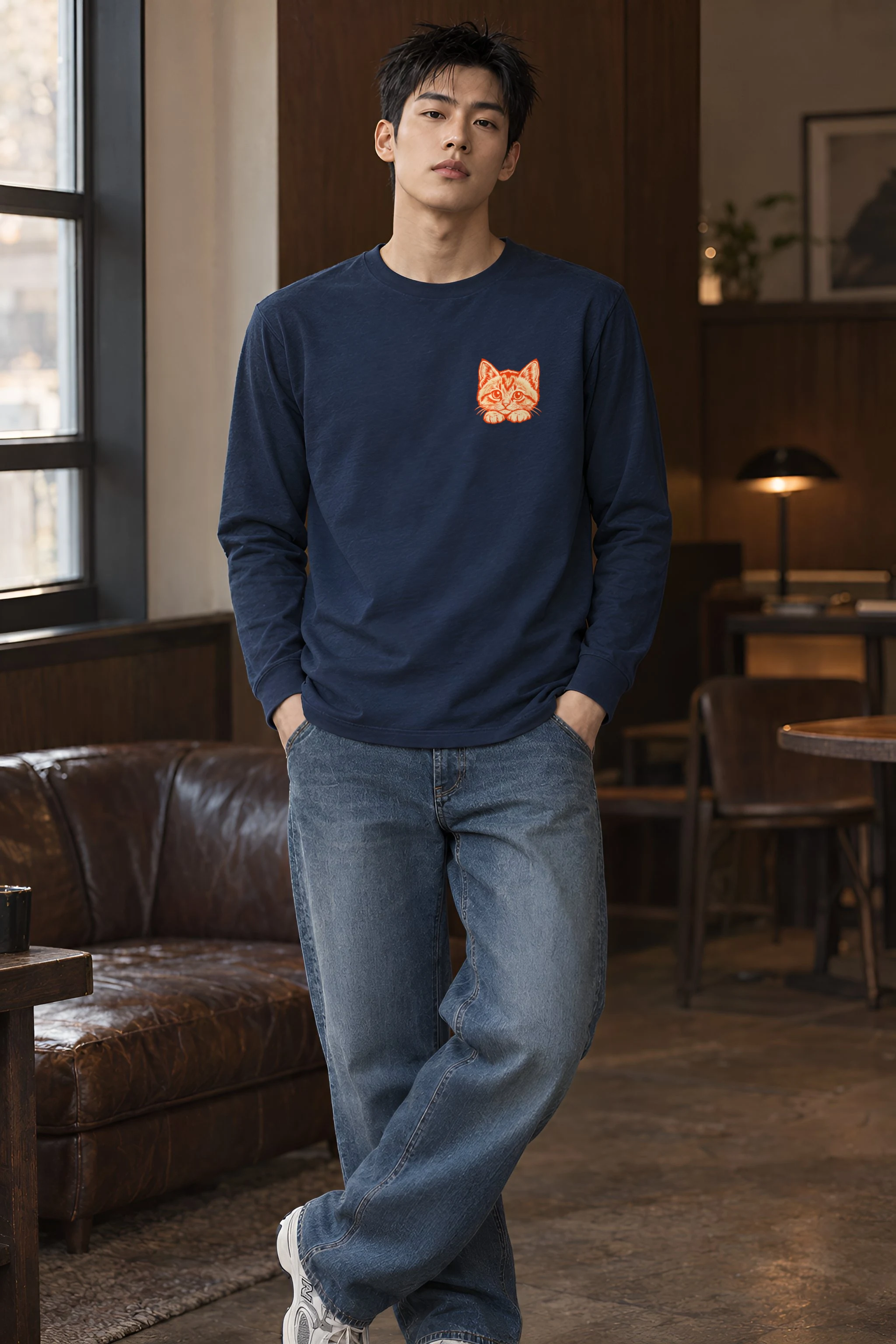"Tabby Device Box" Unisex Longsleeve T-shirt