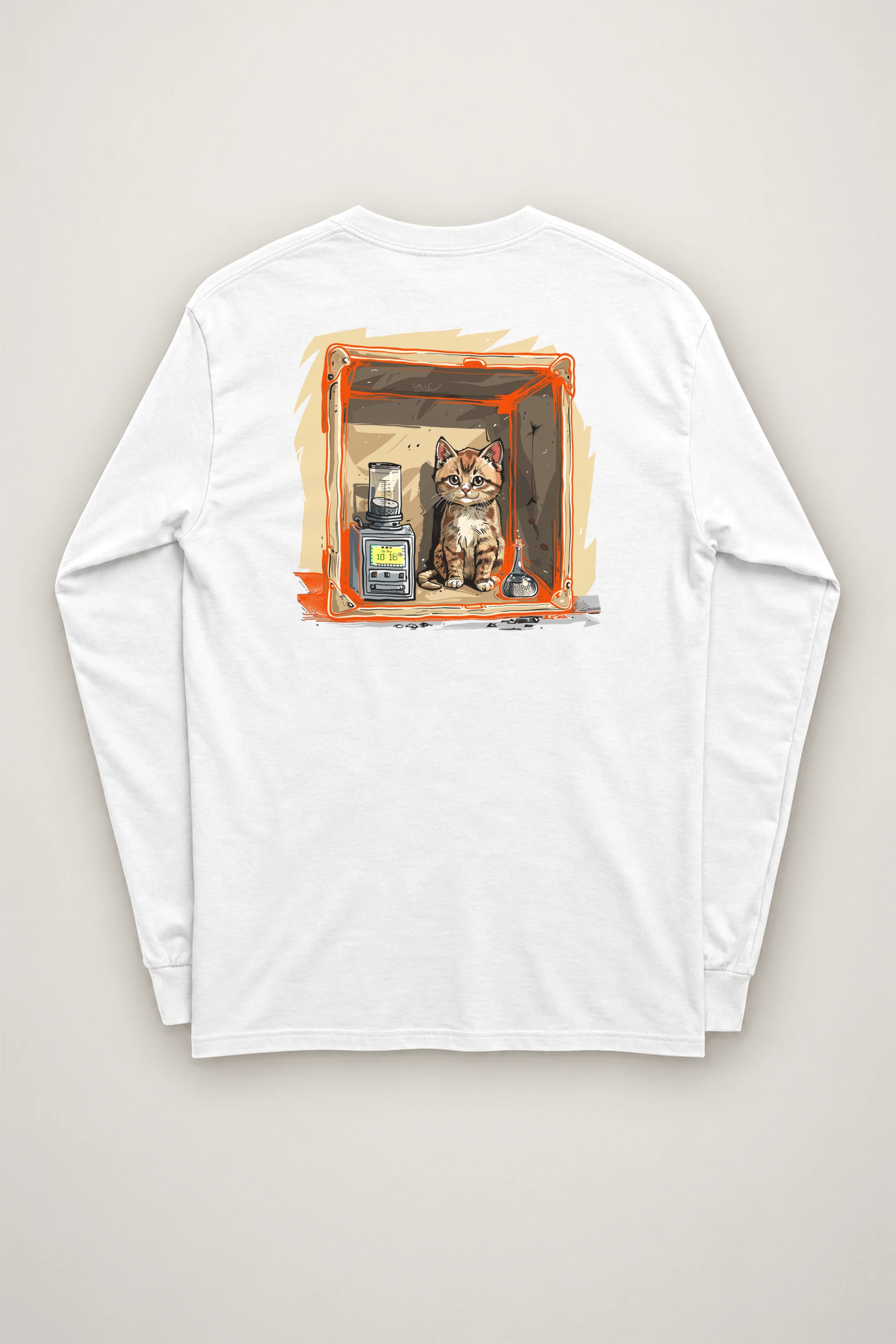 "Tabby Device Box" Unisex Longsleeve T-shirt