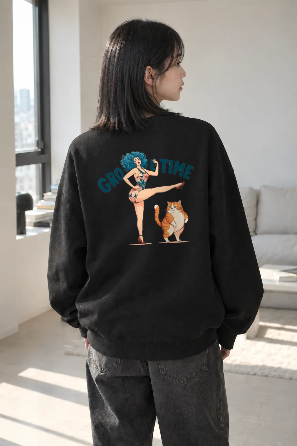 "Tabby Kick Club" Heavy Blend Unisex Crewneck Sweatshirt | Gildan 18000