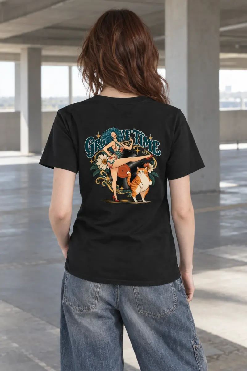 "Groove Time" Heavyweight Unisex Crewneck T-shirt