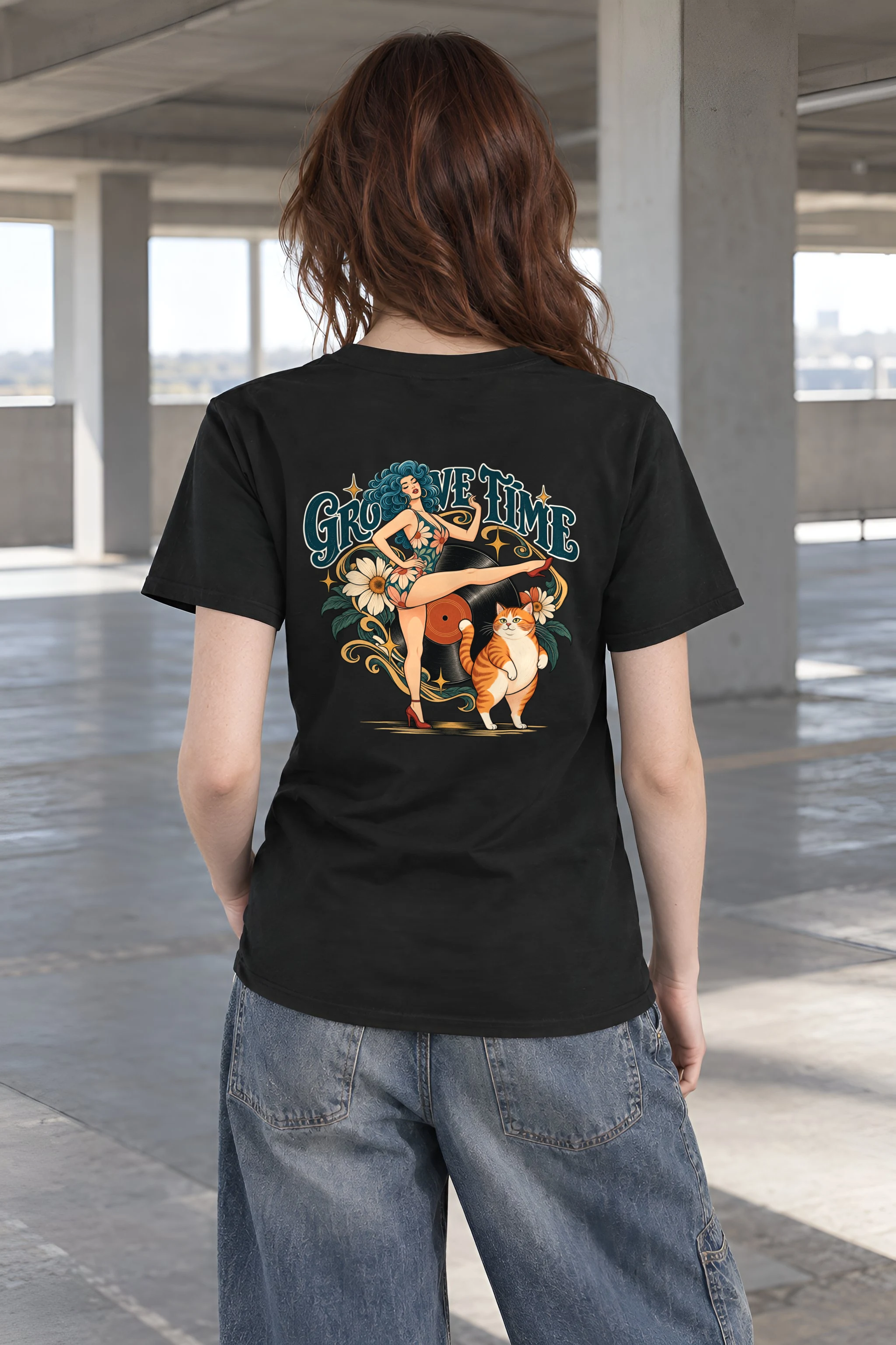 "Groove Time" Heavyweight Unisex Crewneck T-shirt