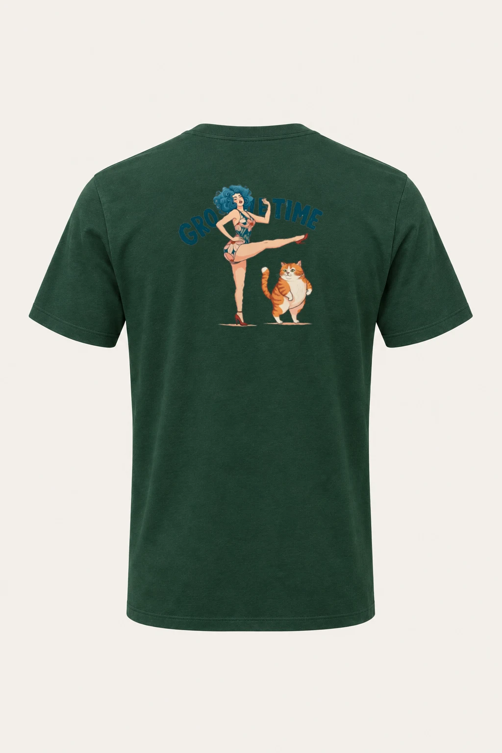 "Tabby Kick Time" Heavyweight Unisex Crewneck T-shirt | Gildan 5000