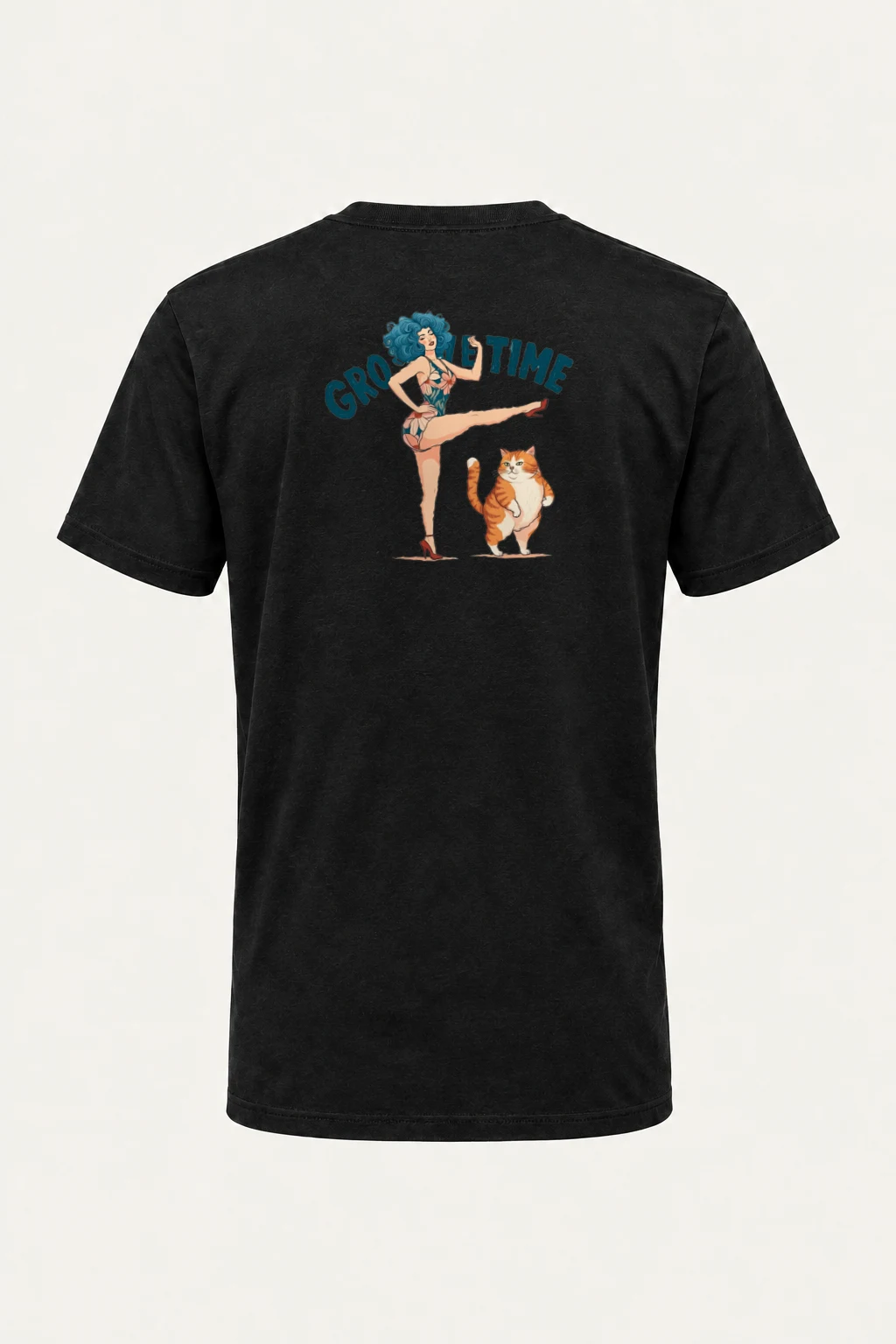 "Tabby Kick Time" Heavyweight Unisex Crewneck T-shirt | Gildan 5000