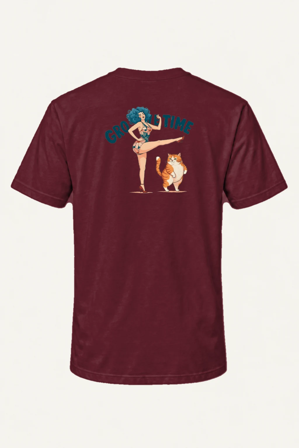 "Tabby Kick Time" Heavyweight Unisex Crewneck T-shirt | Gildan 5000