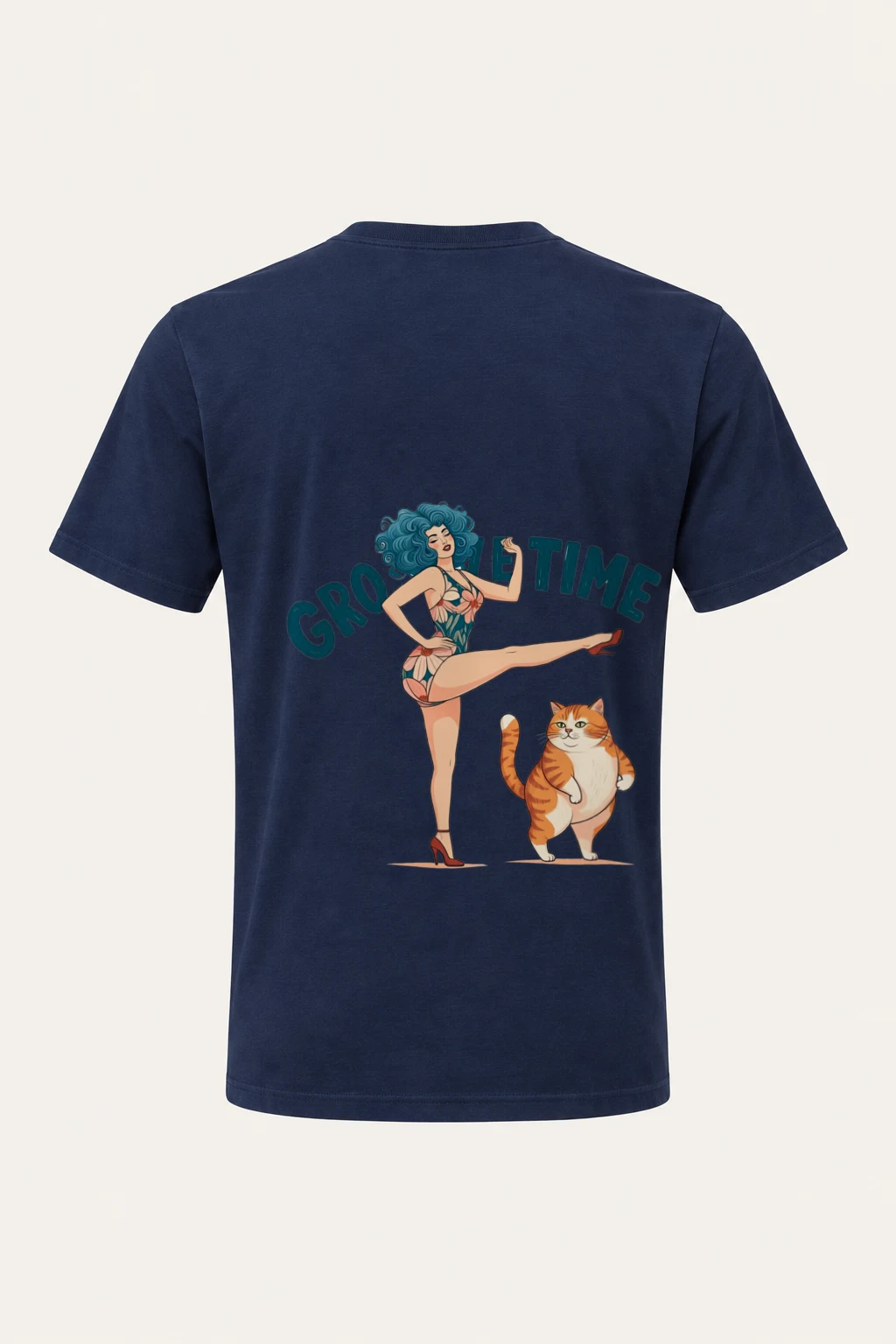 "Tabby Kick Time" Heavyweight Unisex Crewneck T-shirt | Gildan 5000