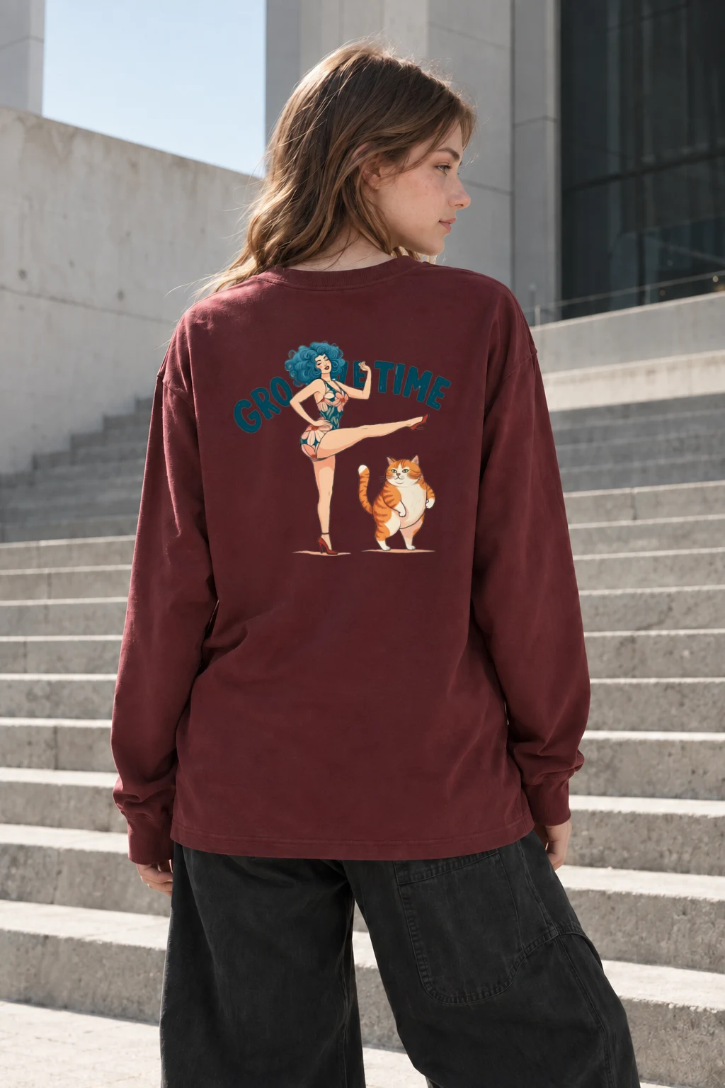 "Tabby Kick Time" Unisex Longsleeve T-shirt | Gildan 2400