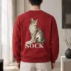 "Tabby With Sock" Heavy Blend Unisex Crewneck Sweatshirt | Gildan 18000