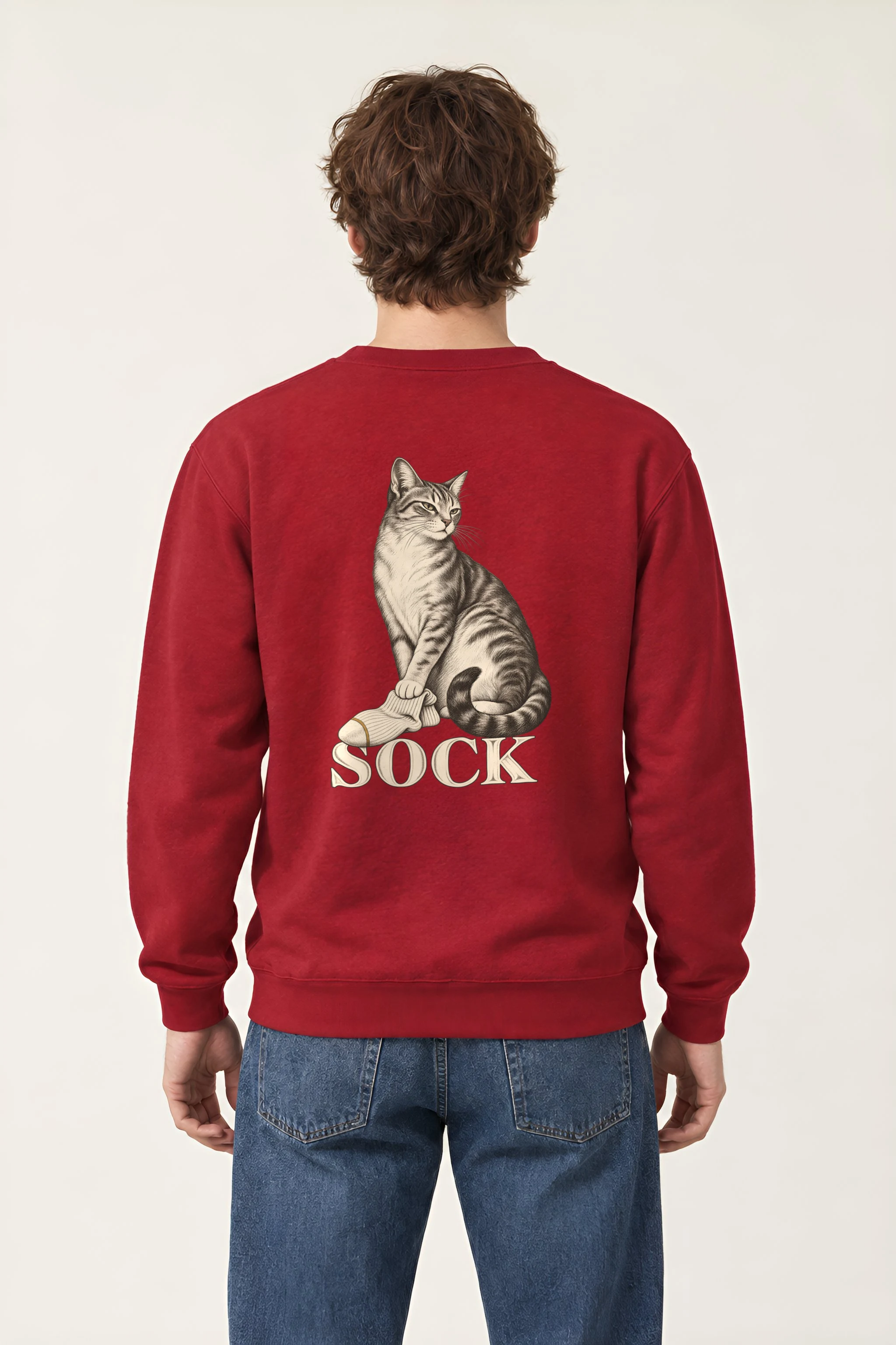 "Tabby With Sock" Heavy Blend Unisex Crewneck Sweatshirt