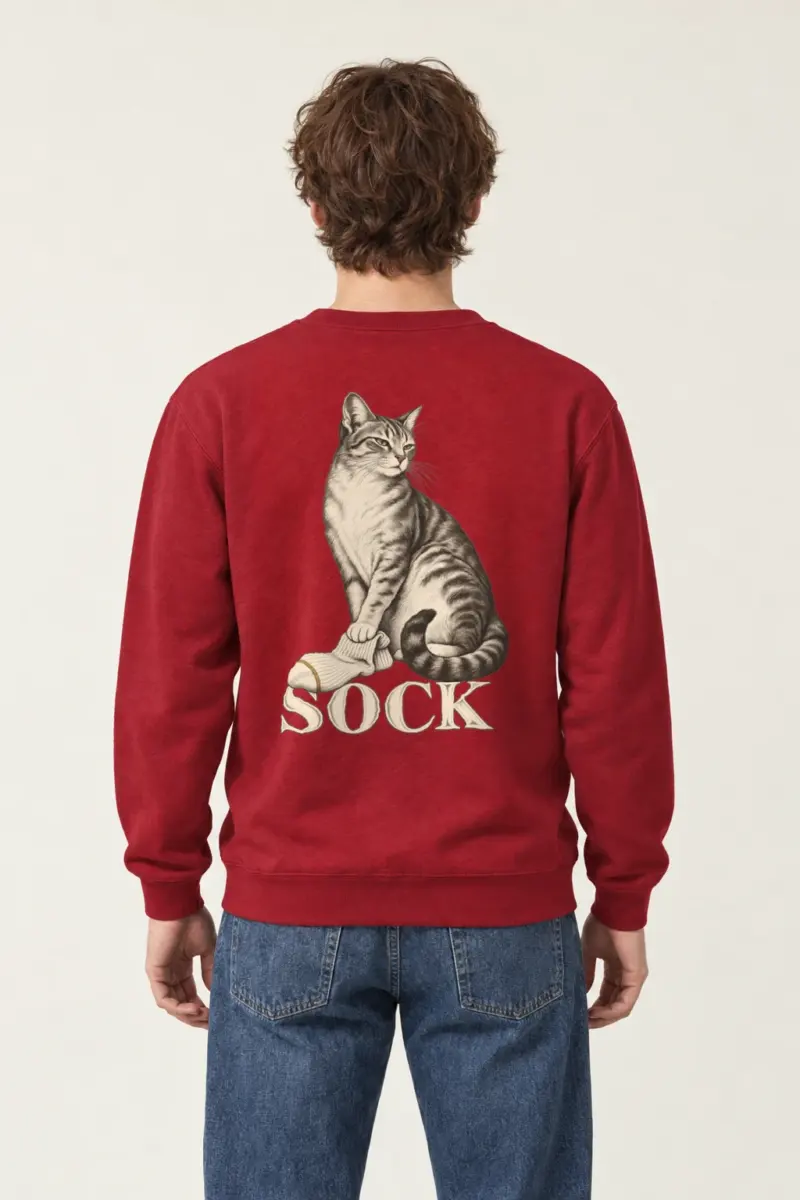 "Tabby With Sock" Heavy Blend Unisex Crewneck Sweatshirt