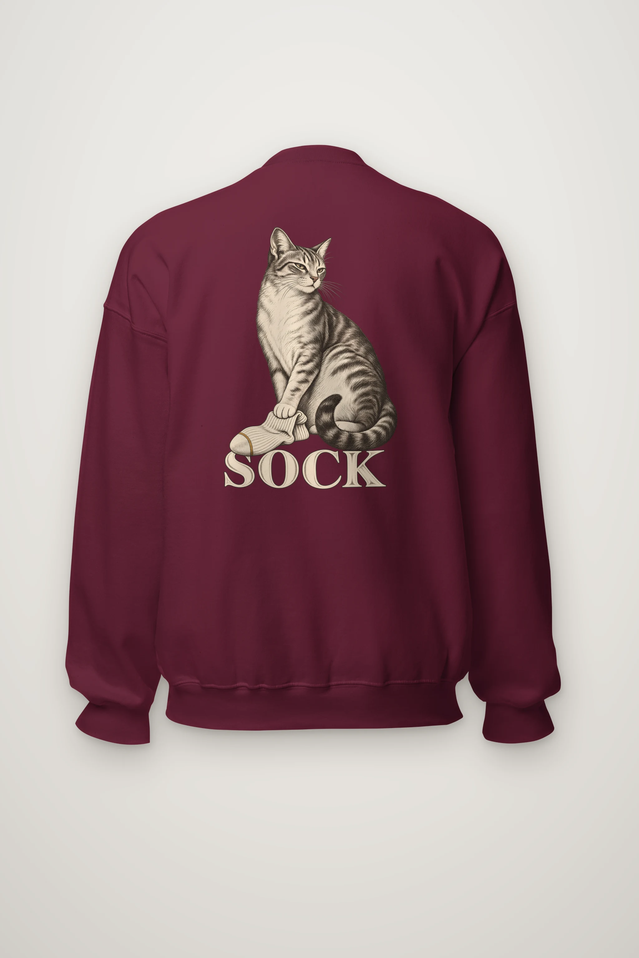 "Tabby With Sock" Heavy Blend Unisex Crewneck Sweatshirt