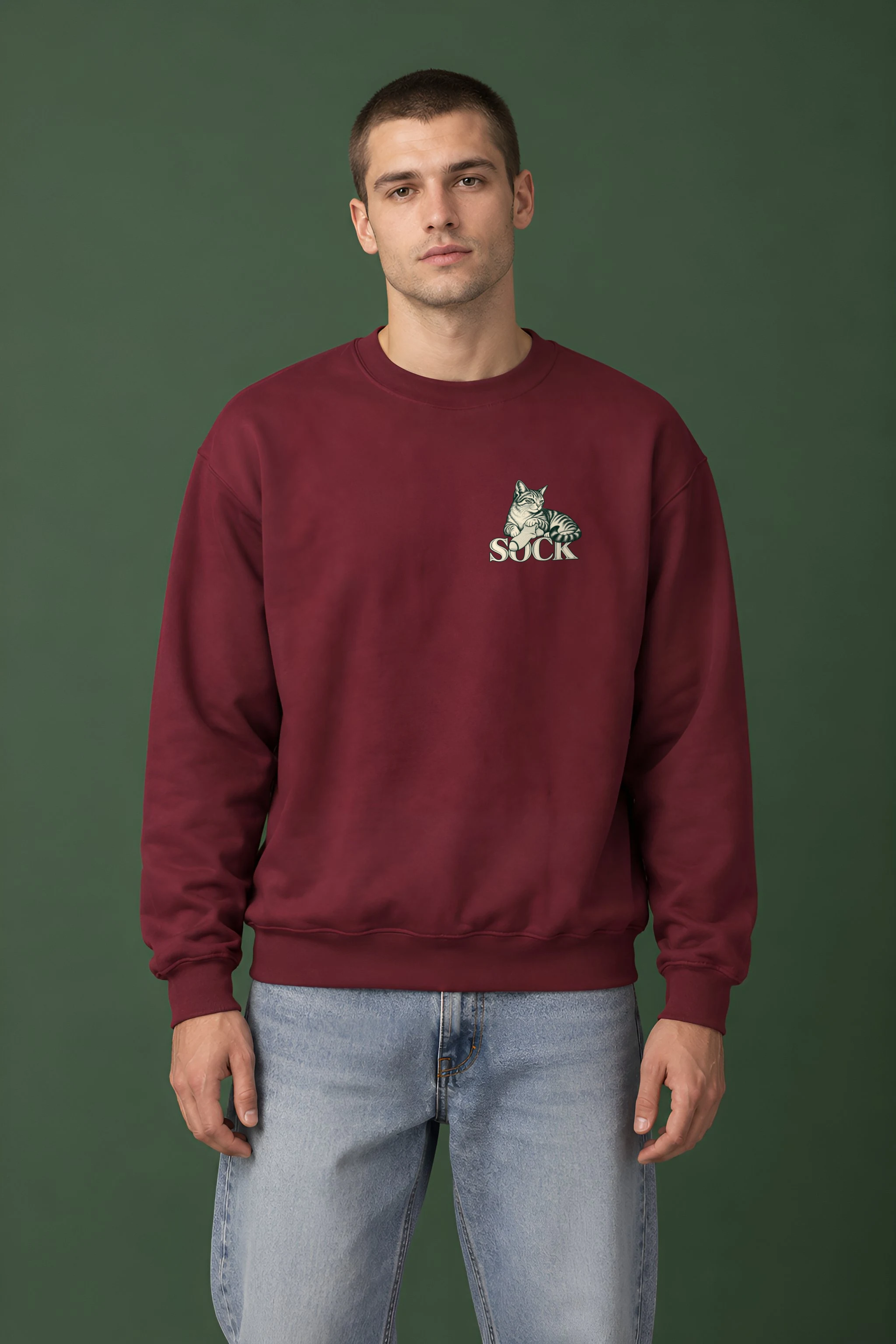 "Tabby With Sock" 1 Crewneck Sweatshirt