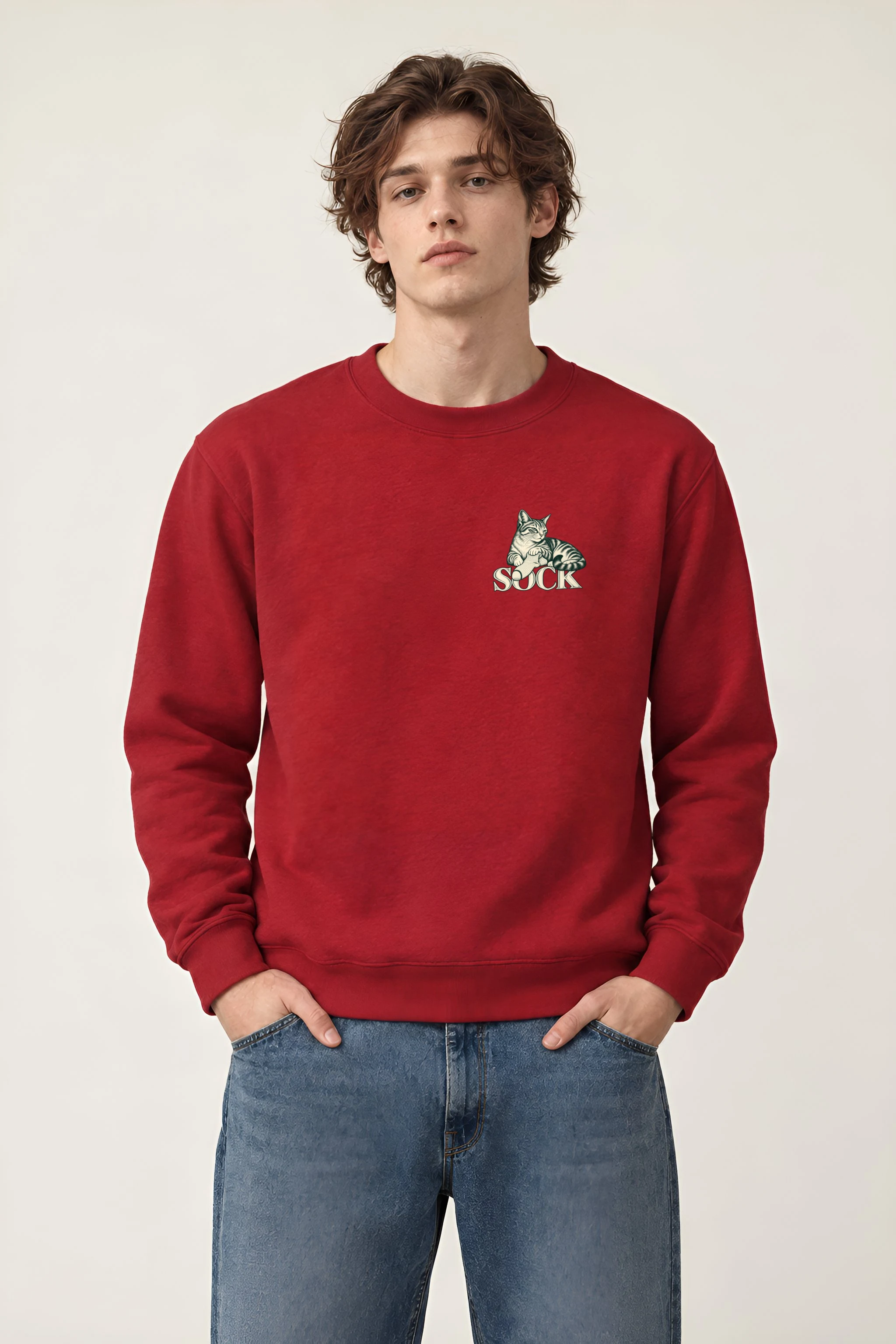"Tabby With Sock" 1 Crewneck Sweatshirt