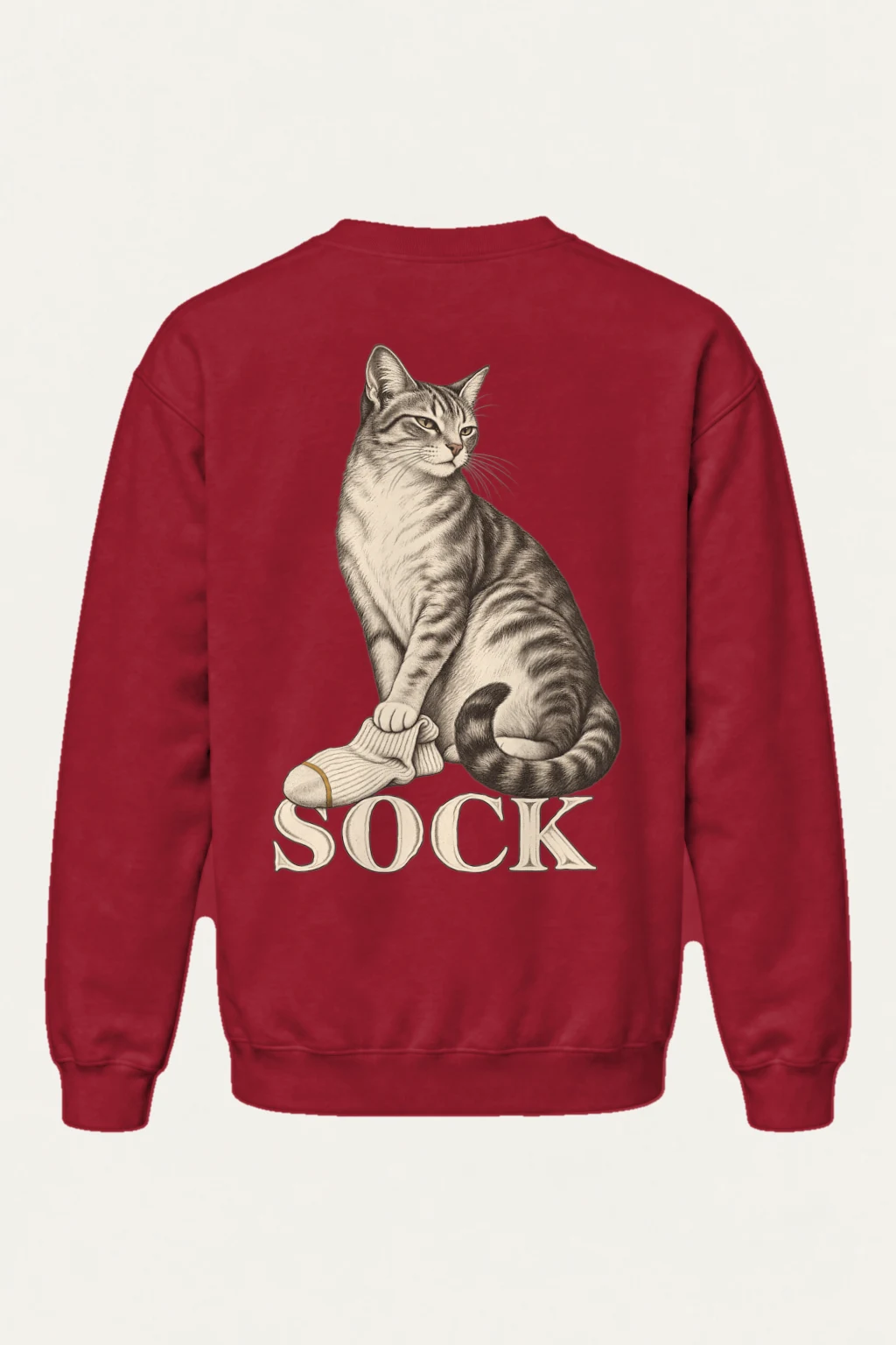 "Tabby With Sock" Heavy Blend Unisex Crewneck Sweatshirt | Gildan 18000