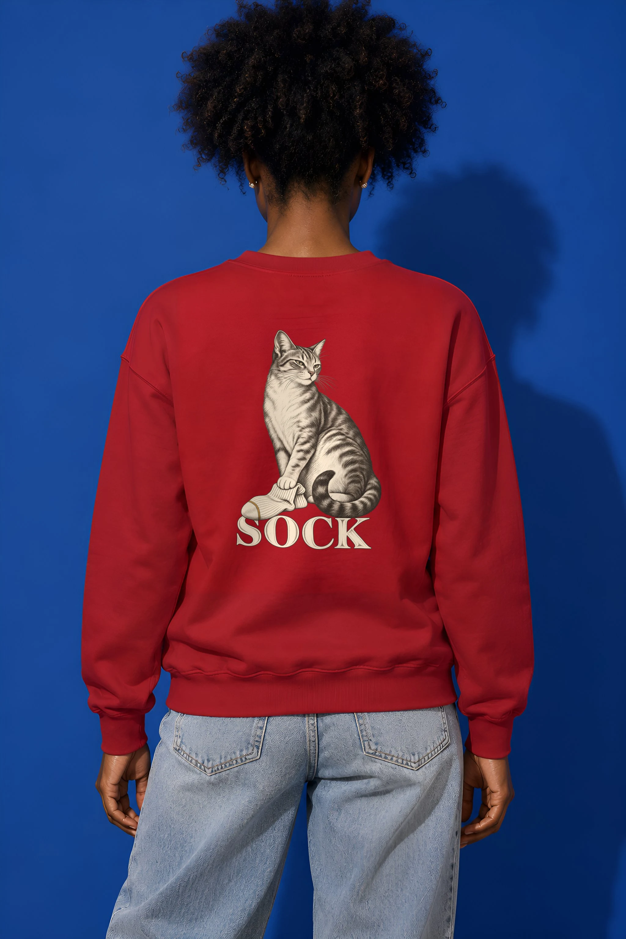 "Tabby With Sock" 1 Crewneck Sweatshirt