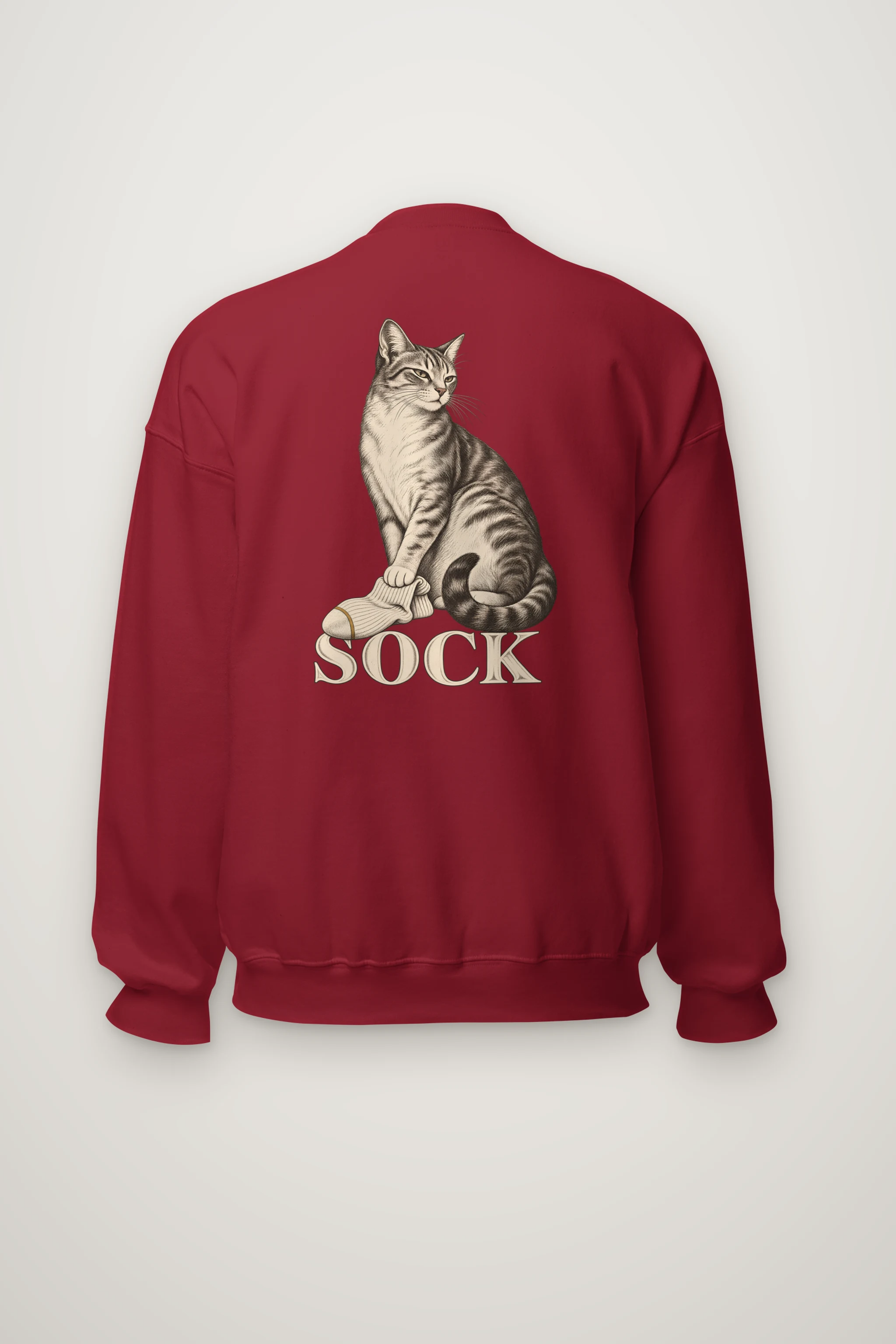 "Tabby With Sock" Heavy Blend Unisex Crewneck Sweatshirt
