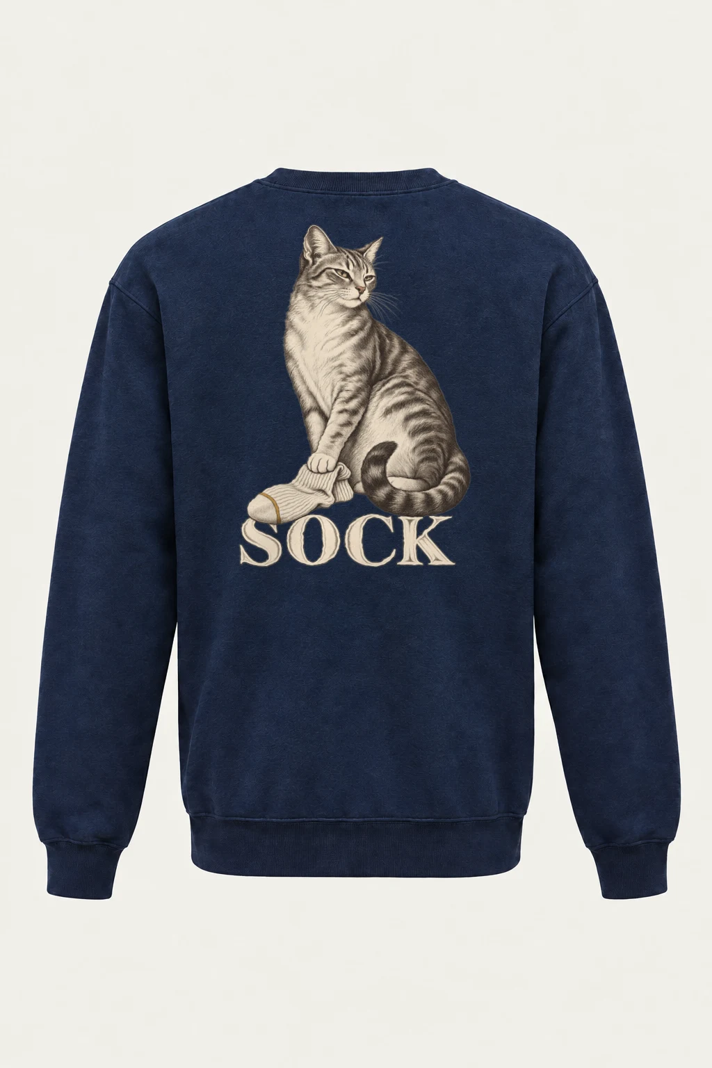 "Tabby With Sock" Heavy Blend Unisex Crewneck Sweatshirt | Gildan 18000