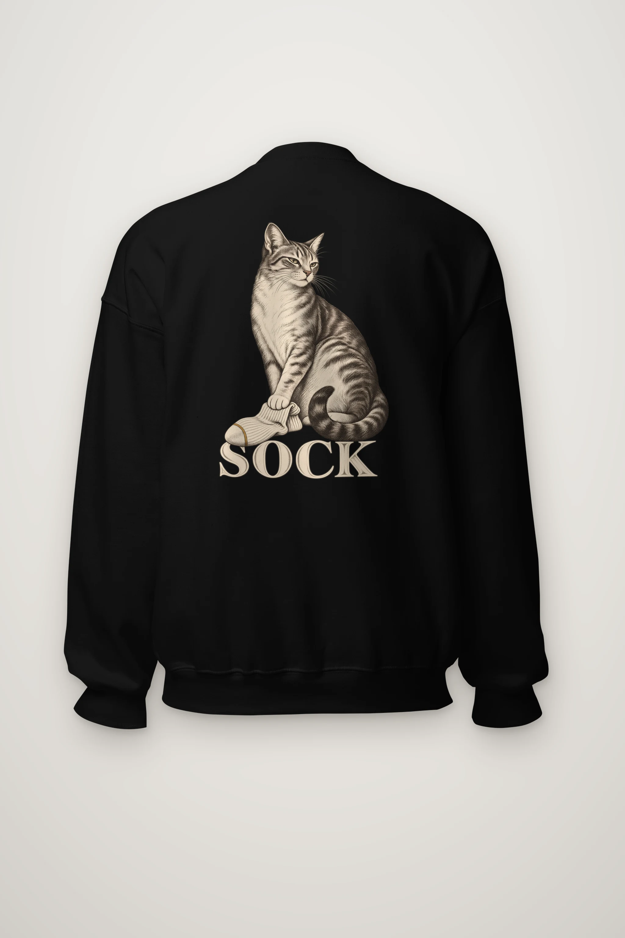"Tabby With Sock" Heavy Blend Unisex Crewneck Sweatshirt