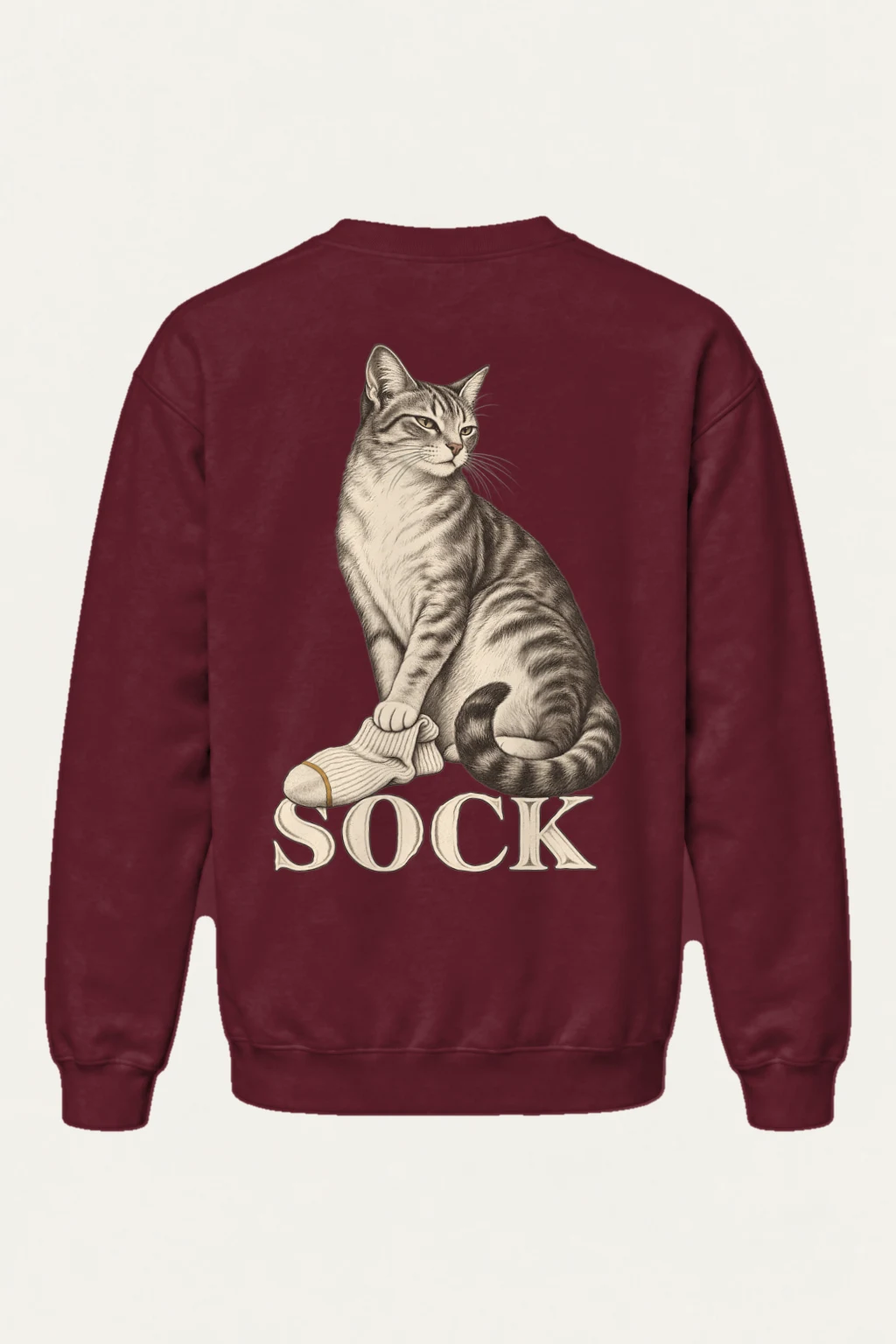 "Tabby With Sock" Heavy Blend Unisex Crewneck Sweatshirt | Gildan 18000