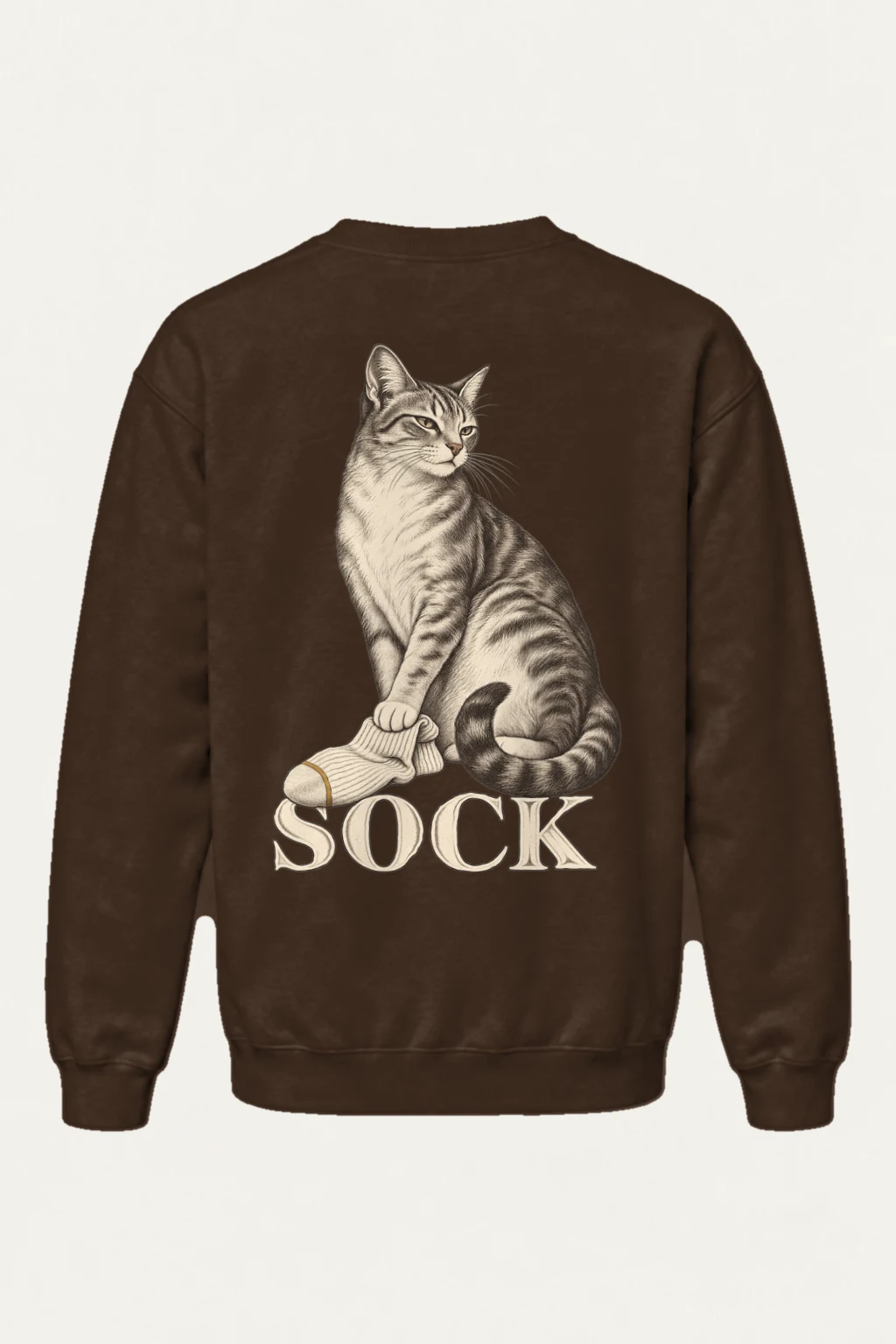 "Tabby With Sock" Heavy Blend Unisex Crewneck Sweatshirt | Gildan 18000