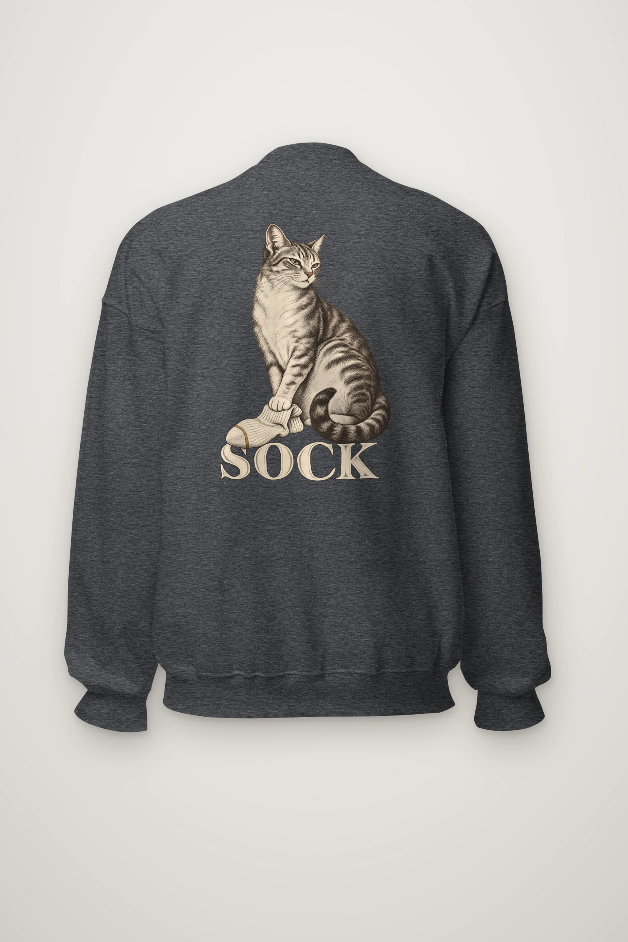 "Tabby With Sock" Heavy Blend Unisex Crewneck Sweatshirt