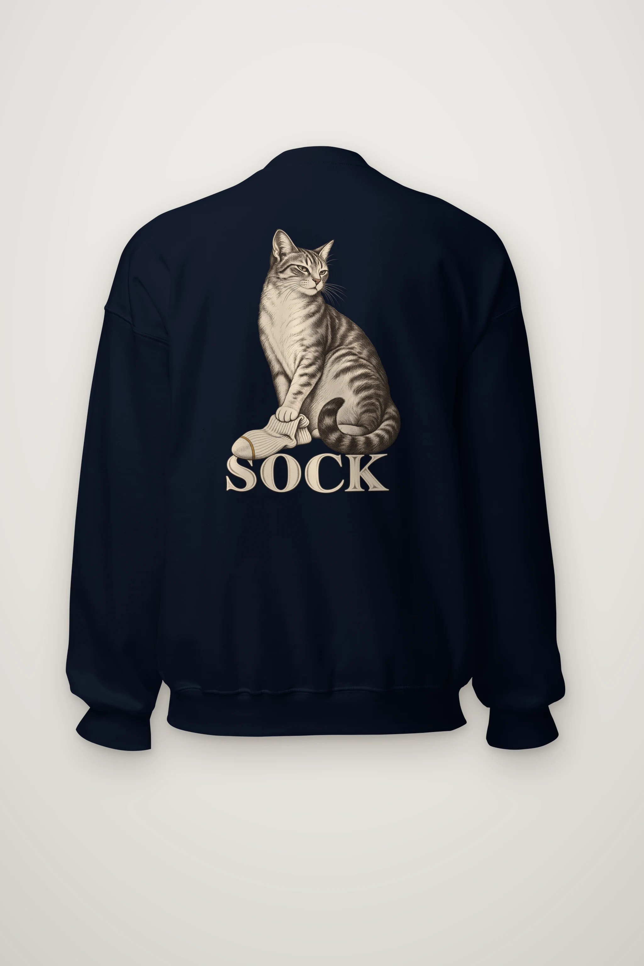 "Tabby With Sock" Heavy Blend Unisex Crewneck Sweatshirt