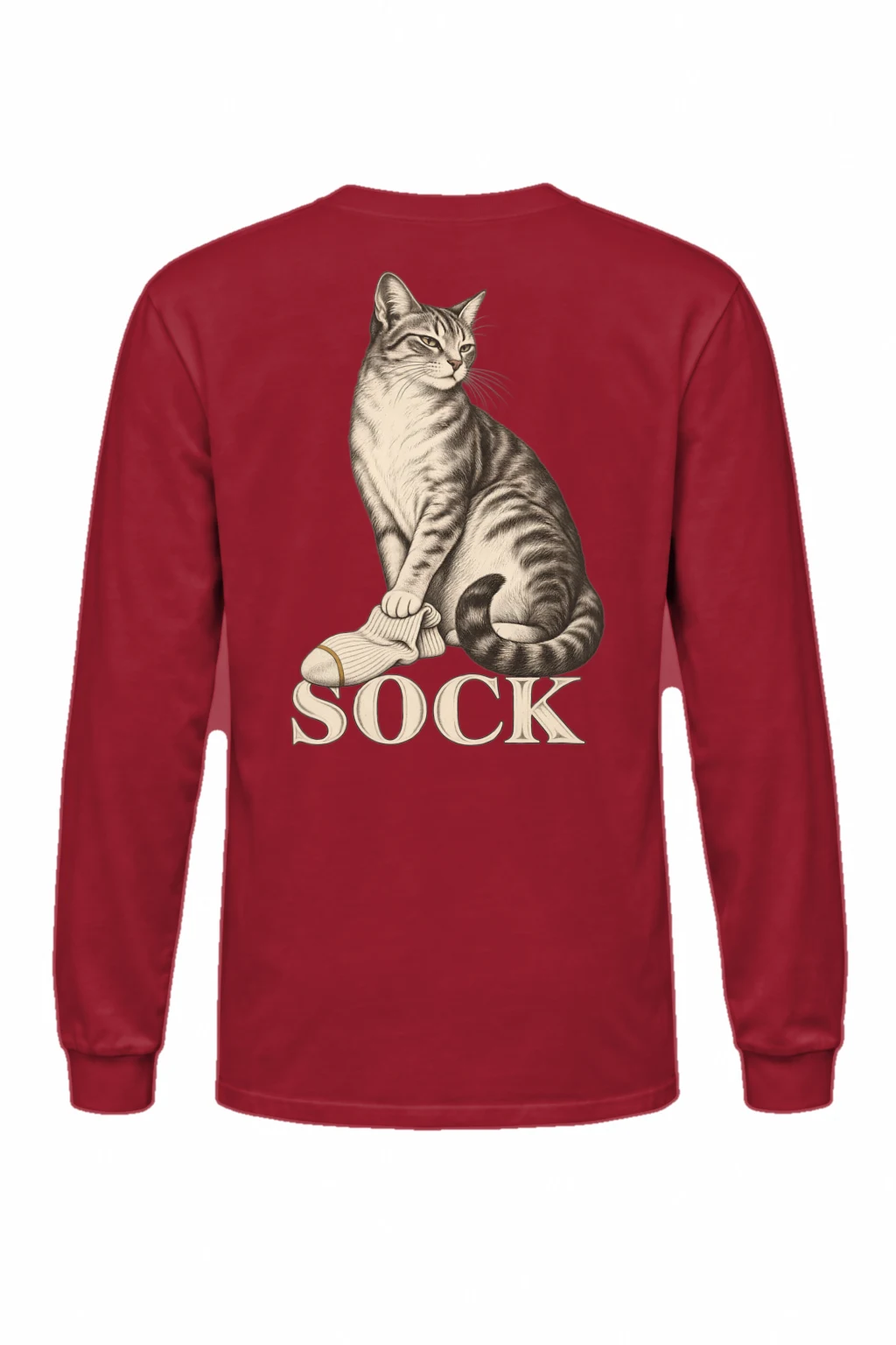 "Tabby With Sock" Unisex Longsleeve T-shirt