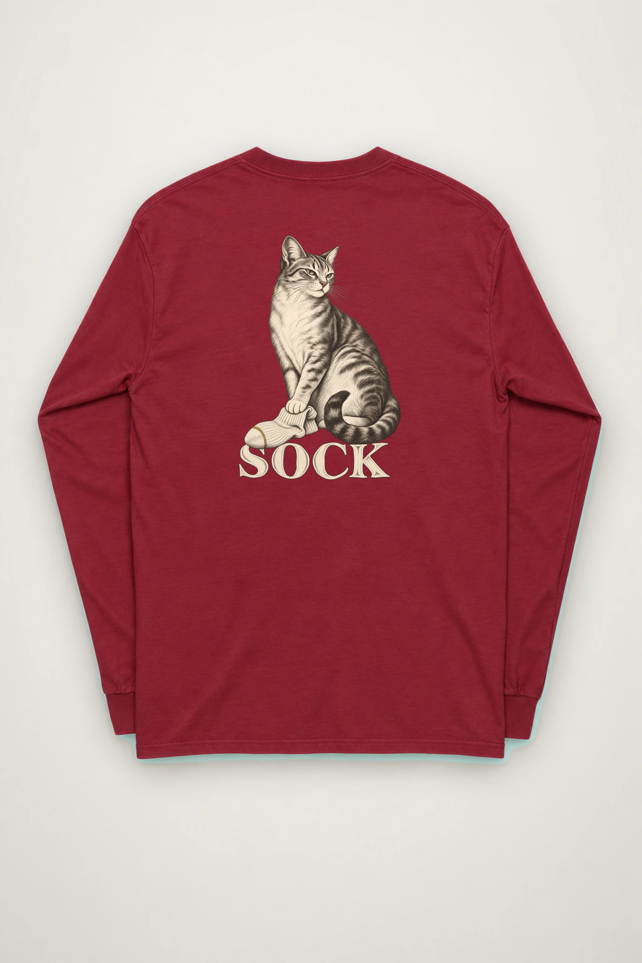 "Tabby With Sock" Unisex Longsleeve T-shirt