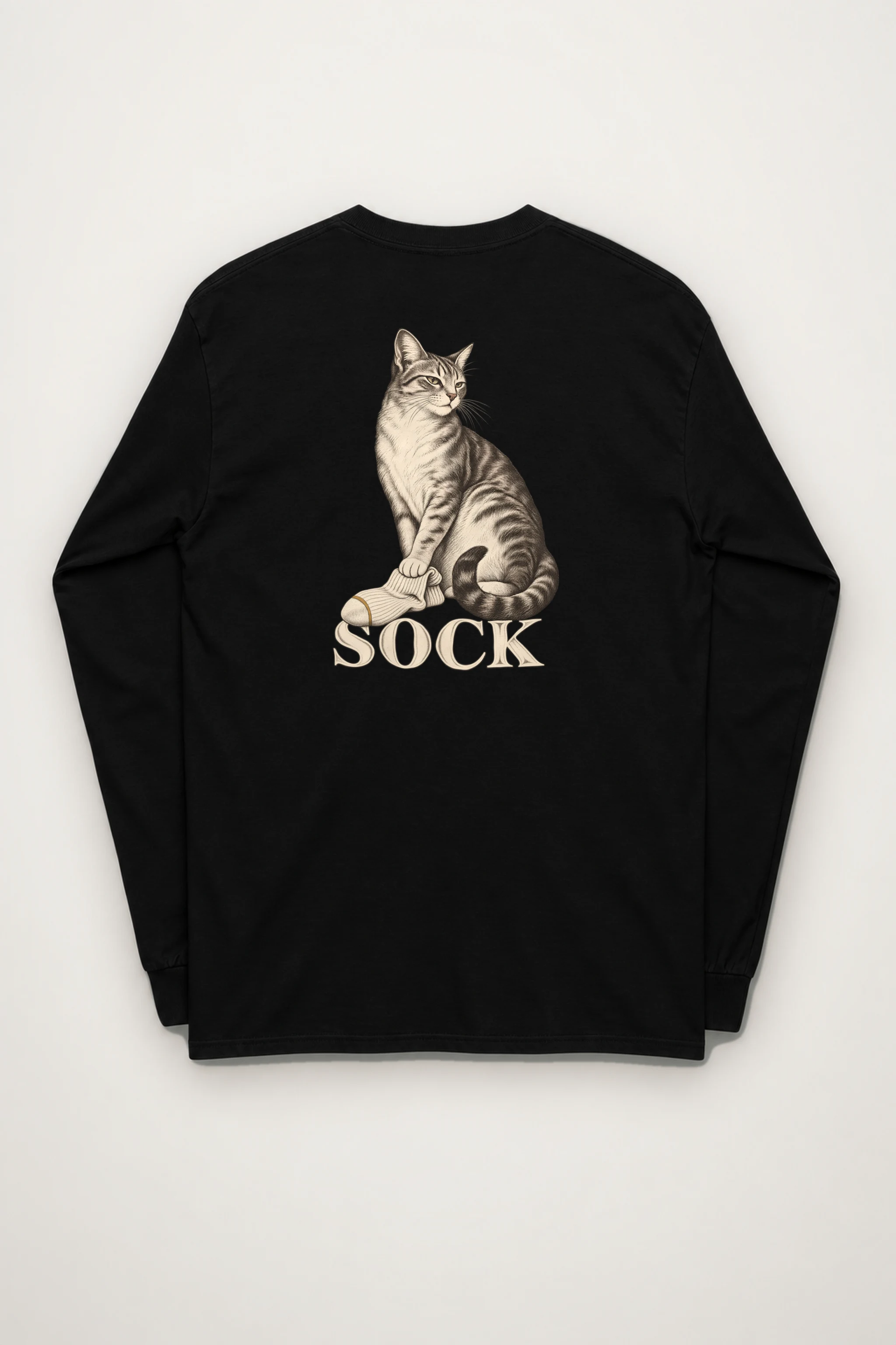 "Tabby With Sock" Unisex Longsleeve T-shirt