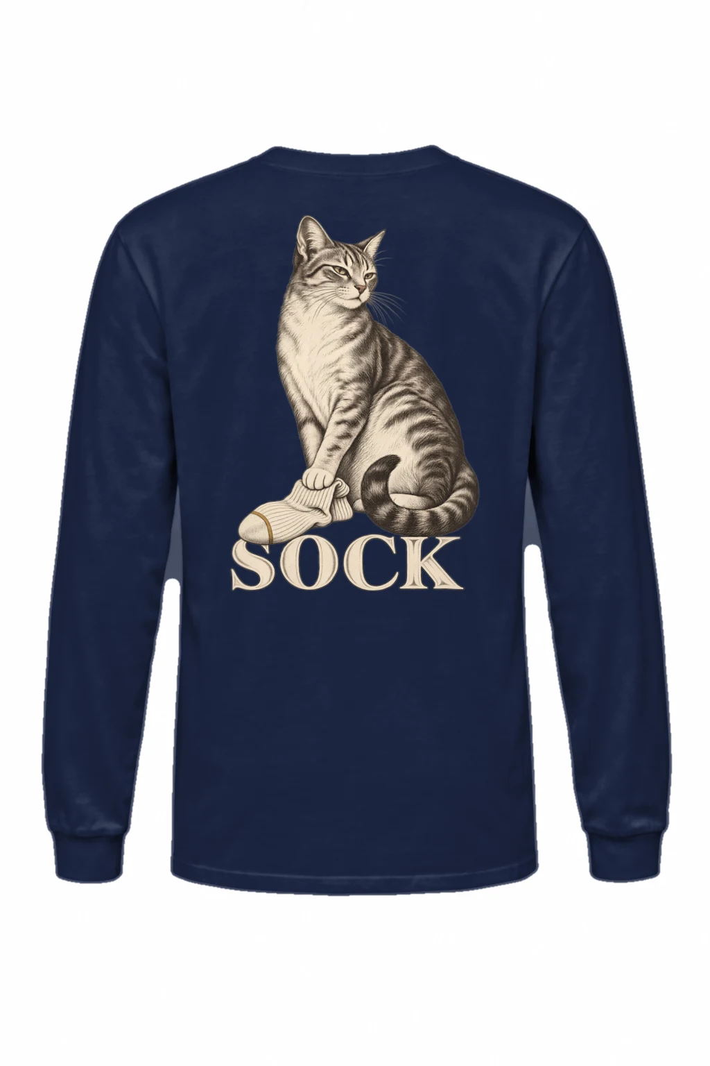 "Tabby With Sock" Unisex Longsleeve T-shirt